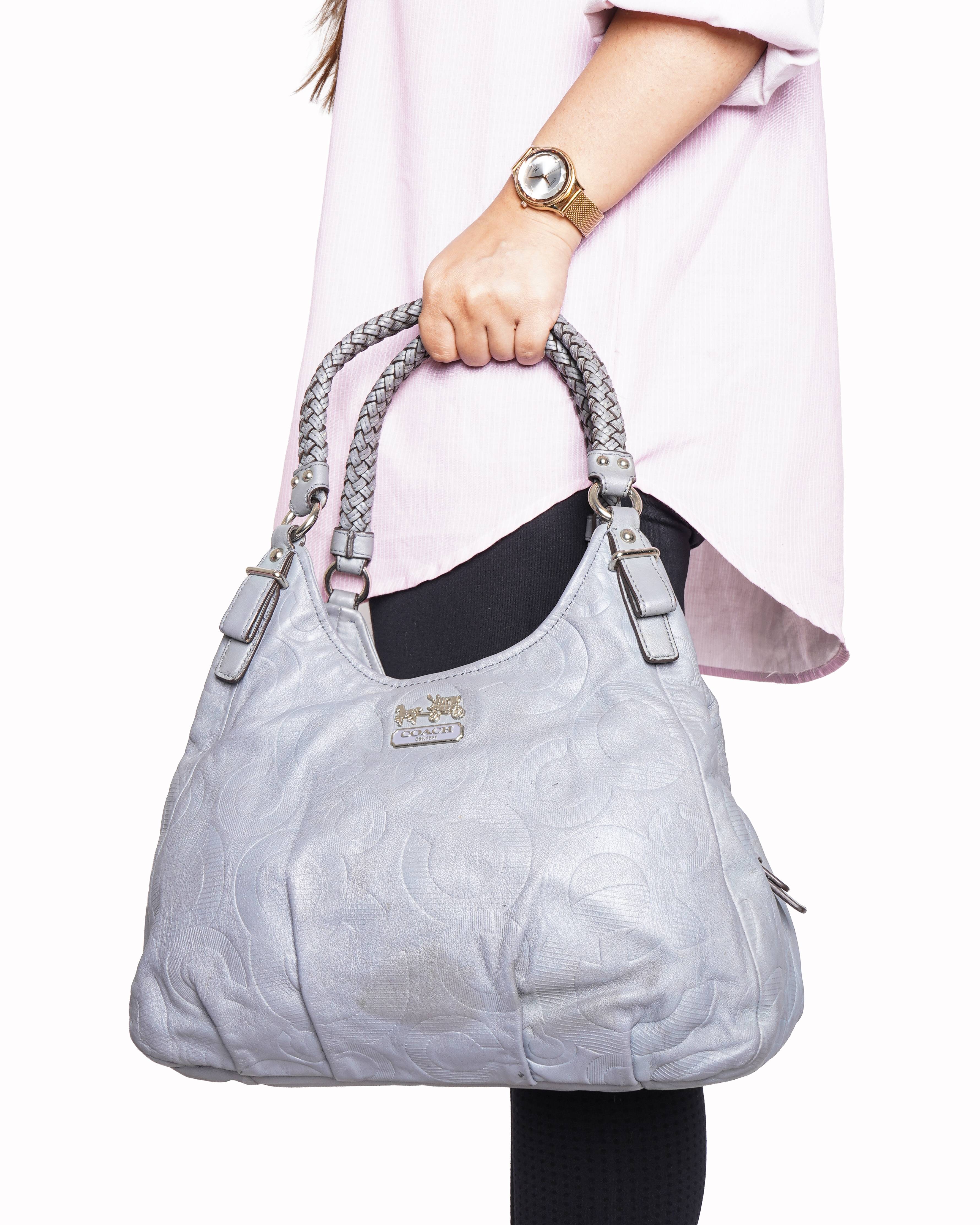 Coach grey monogram shoulder bag