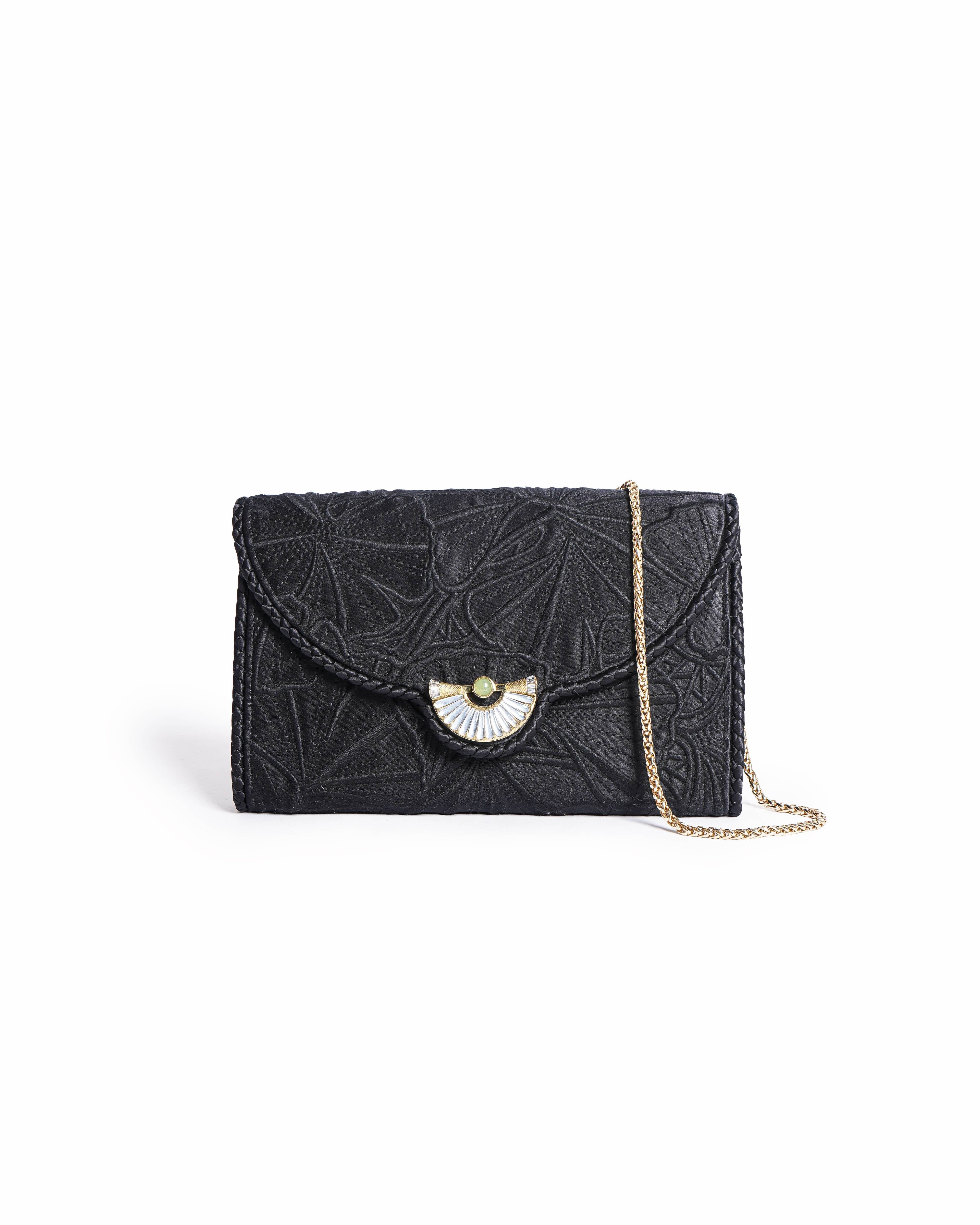 Shanghai Thang Envelope Clutch Bag In Black