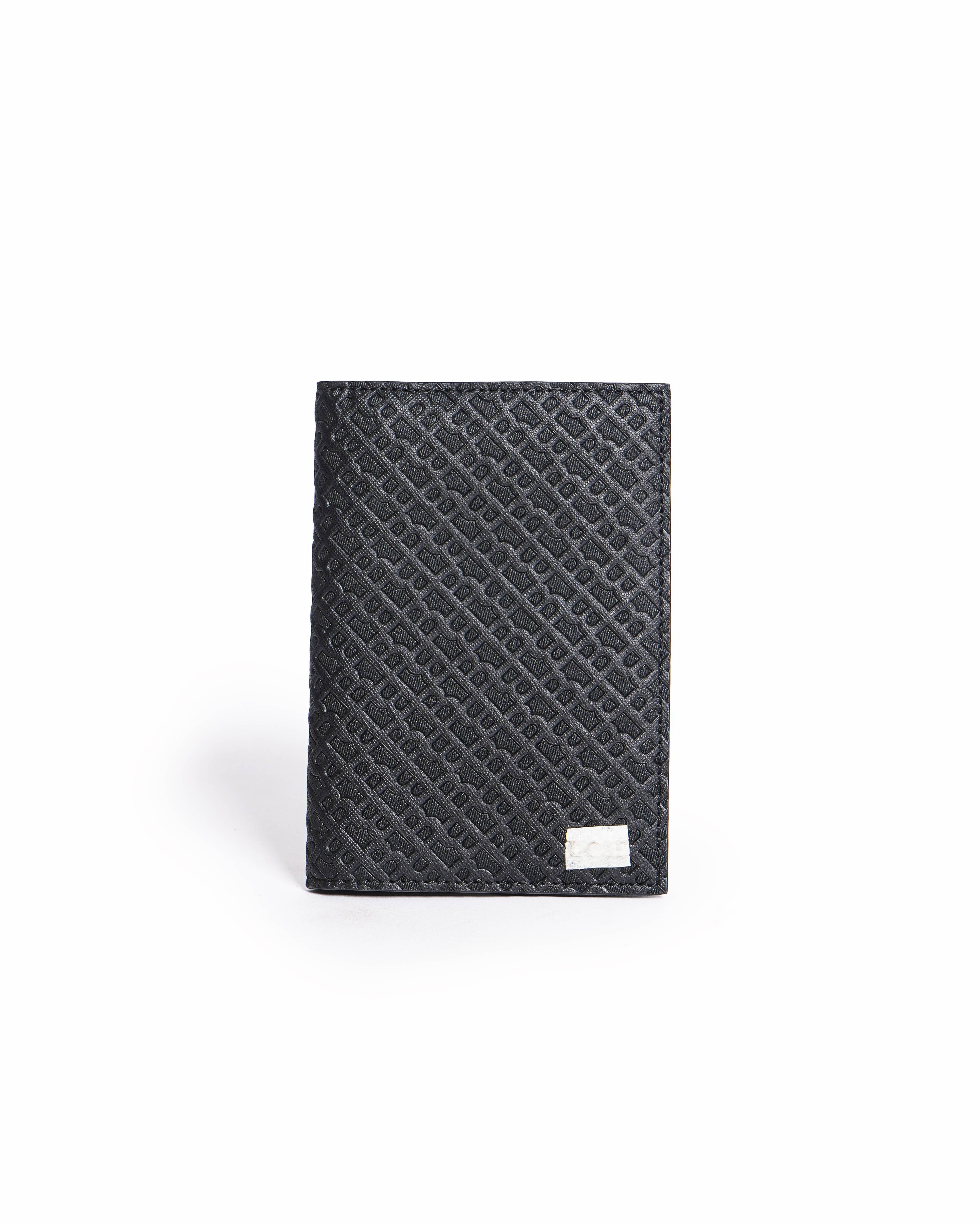 BOSS Black Monogram-Embossed Leather Passport Cover