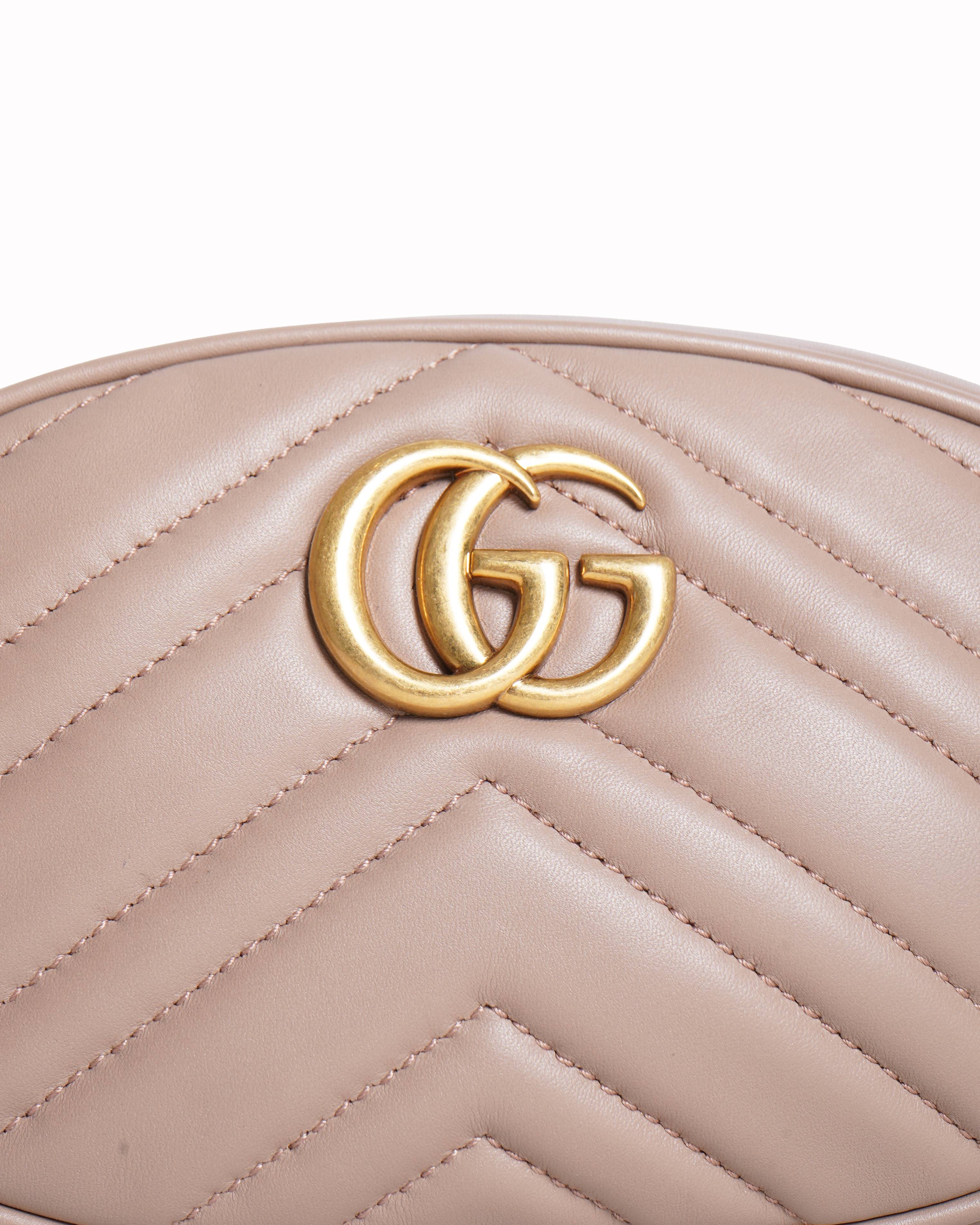 New Gucci Matelassé Leather GG Marmont Waist Belt Bag