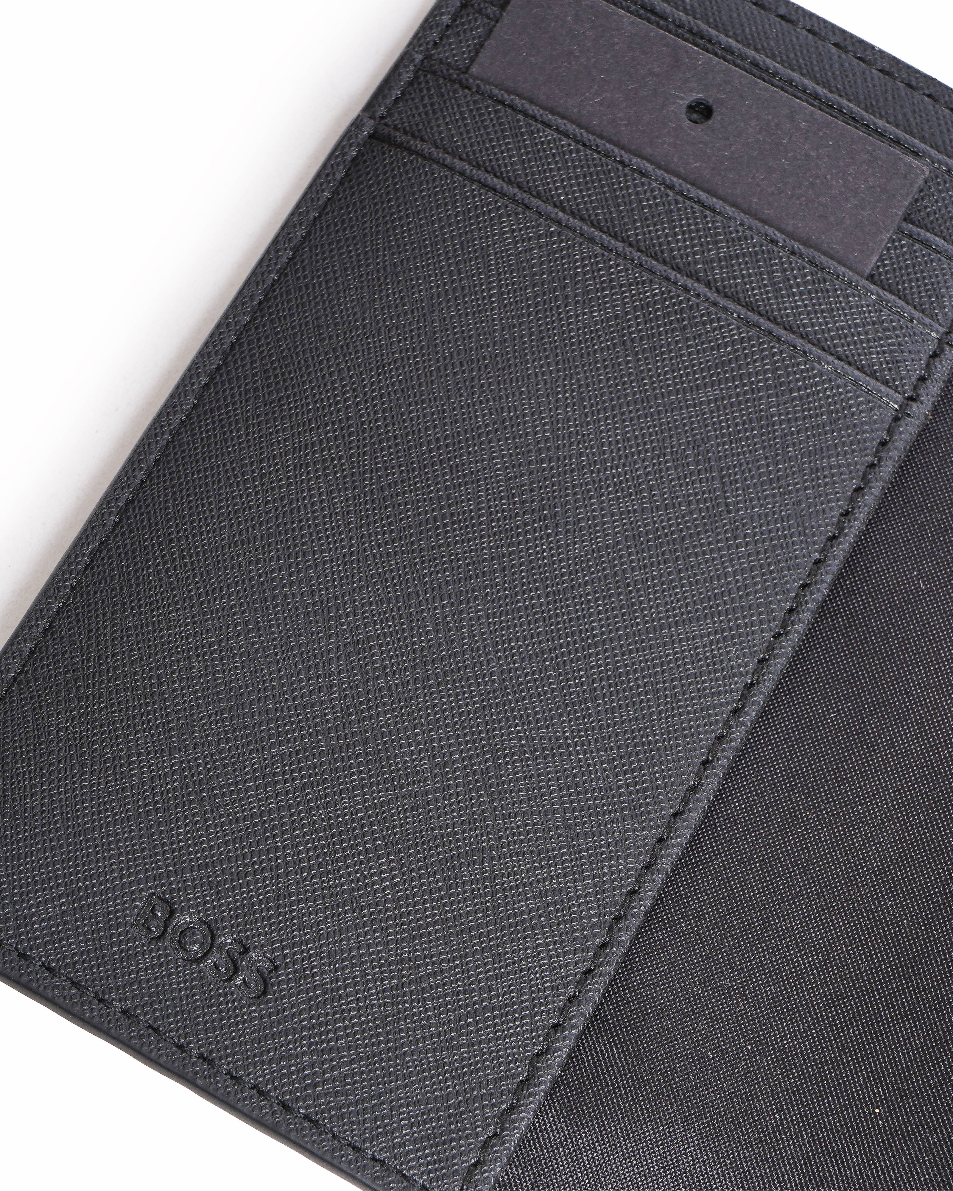 BOSS Black Monogram-Embossed Leather Passport Cover