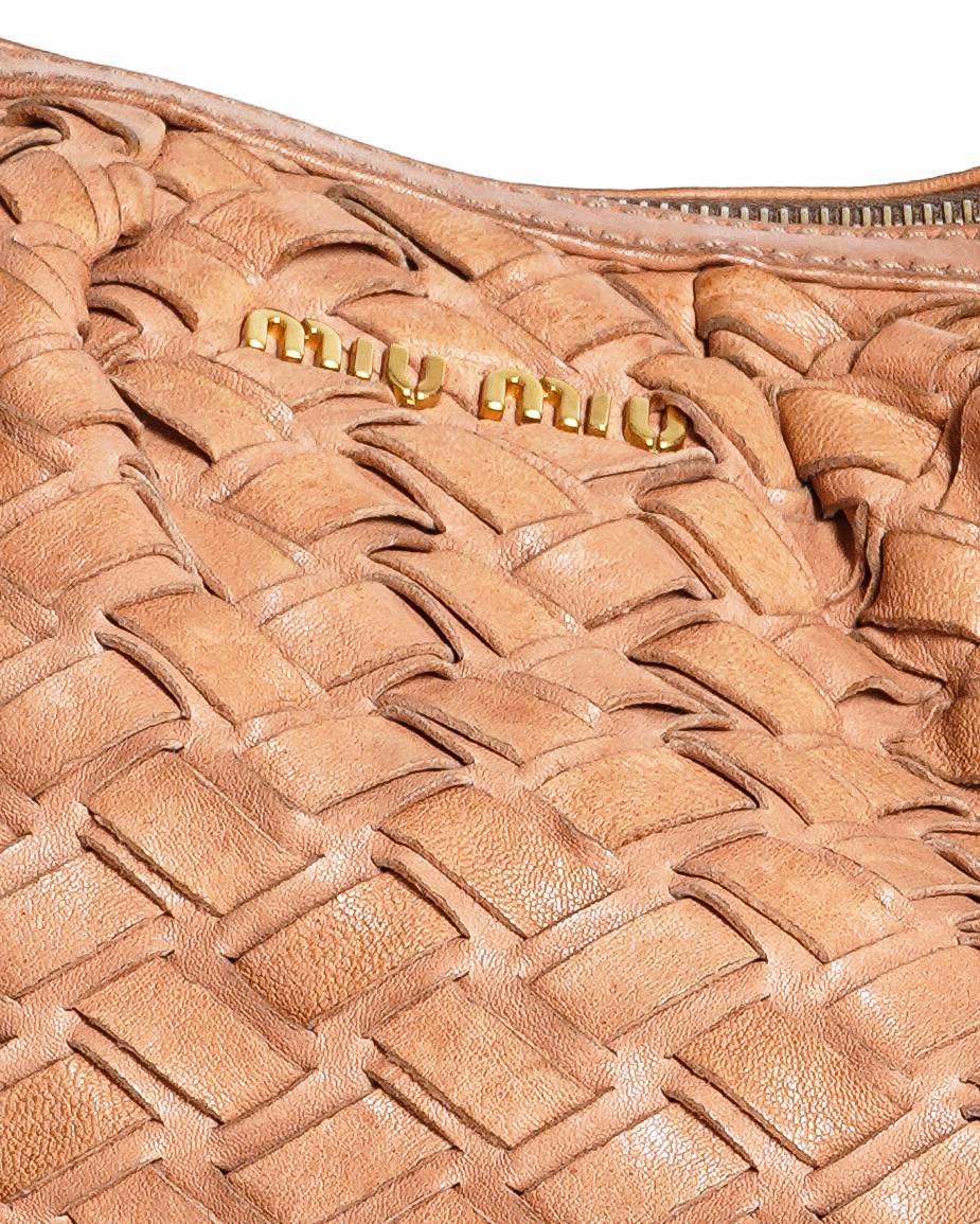 Miu Miu Woven Fringed Hobo Bag