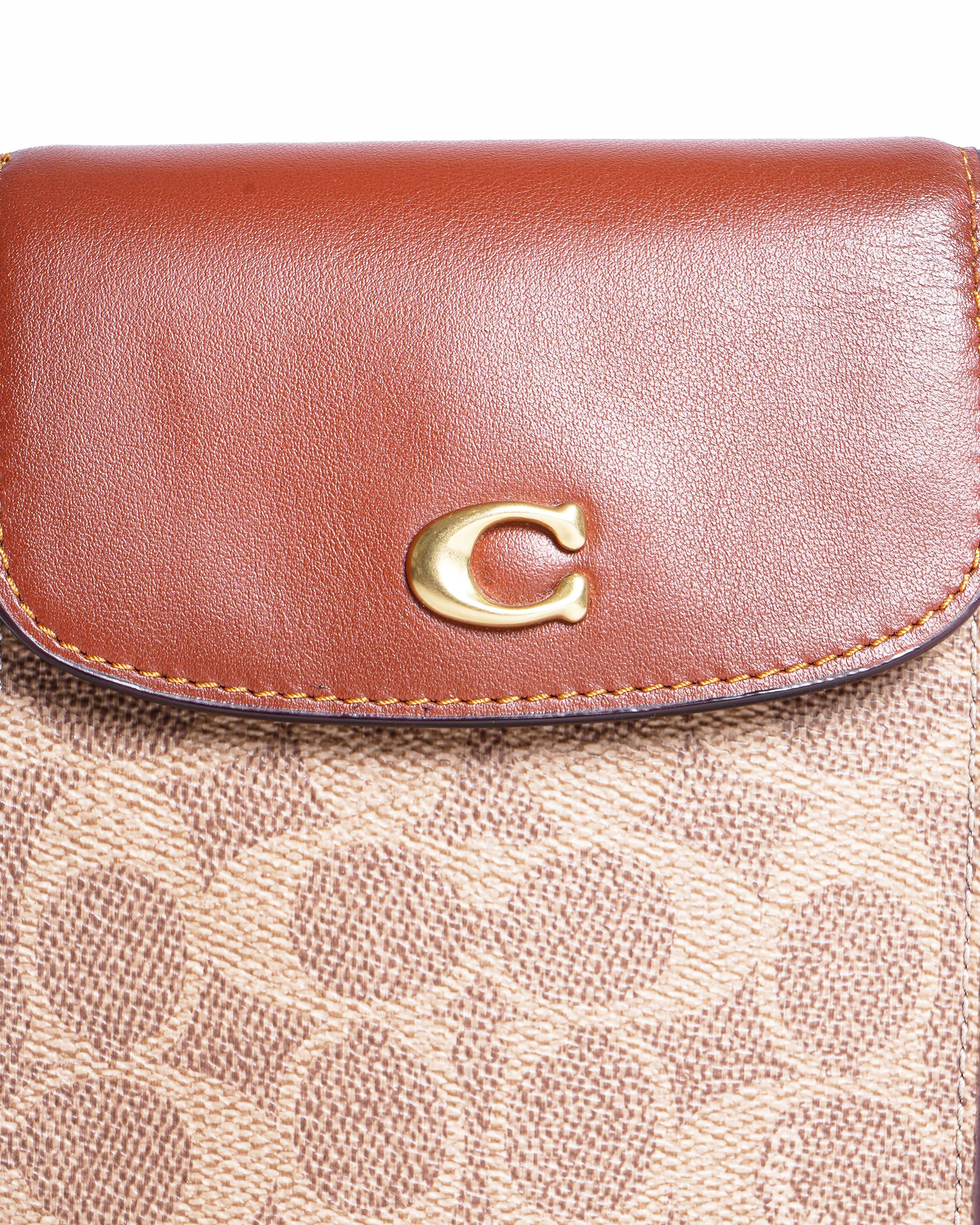 Coach Phone Case Crossbody in Signature Canvas and Leather