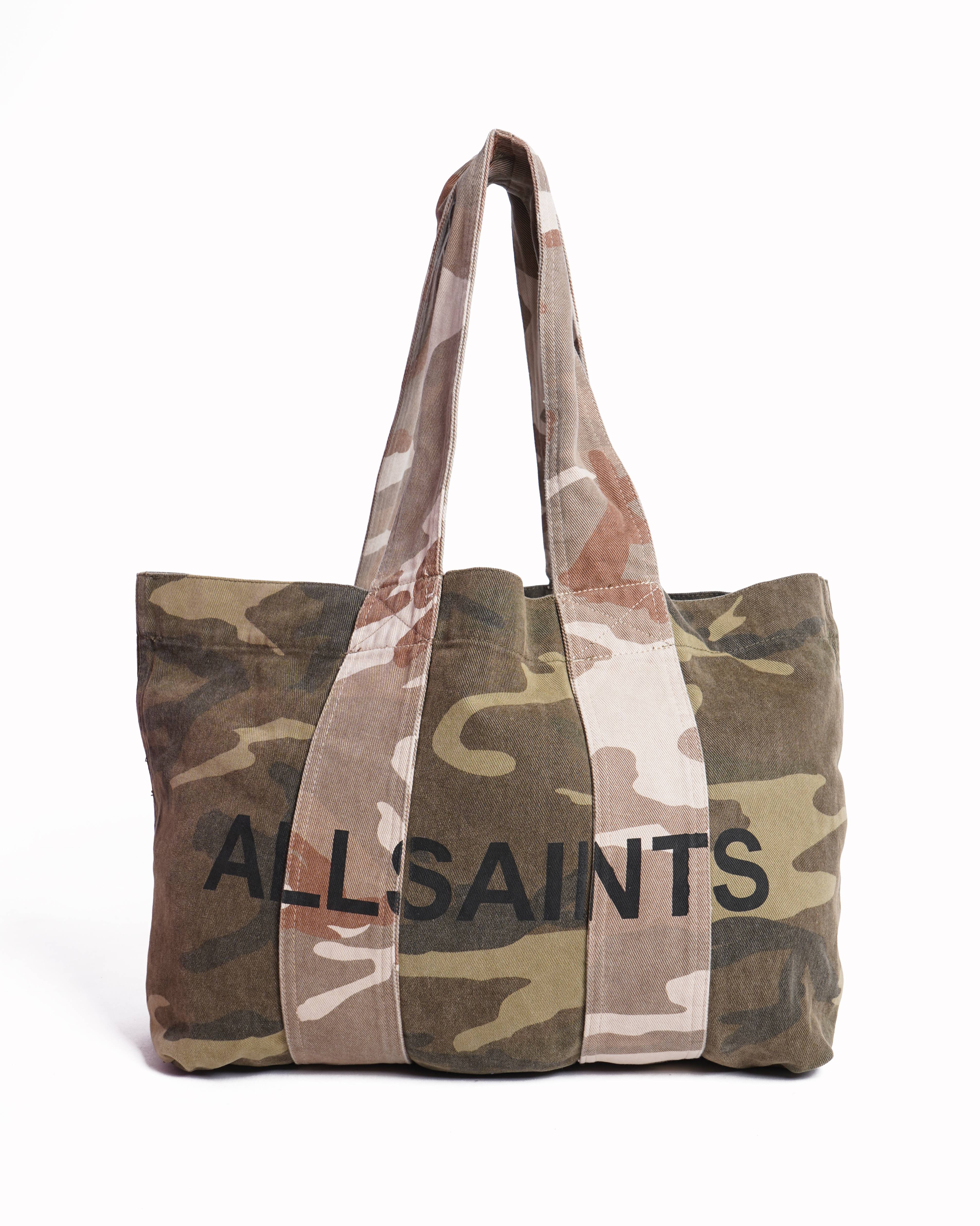 Allsaints airi camouflage denim tote bag