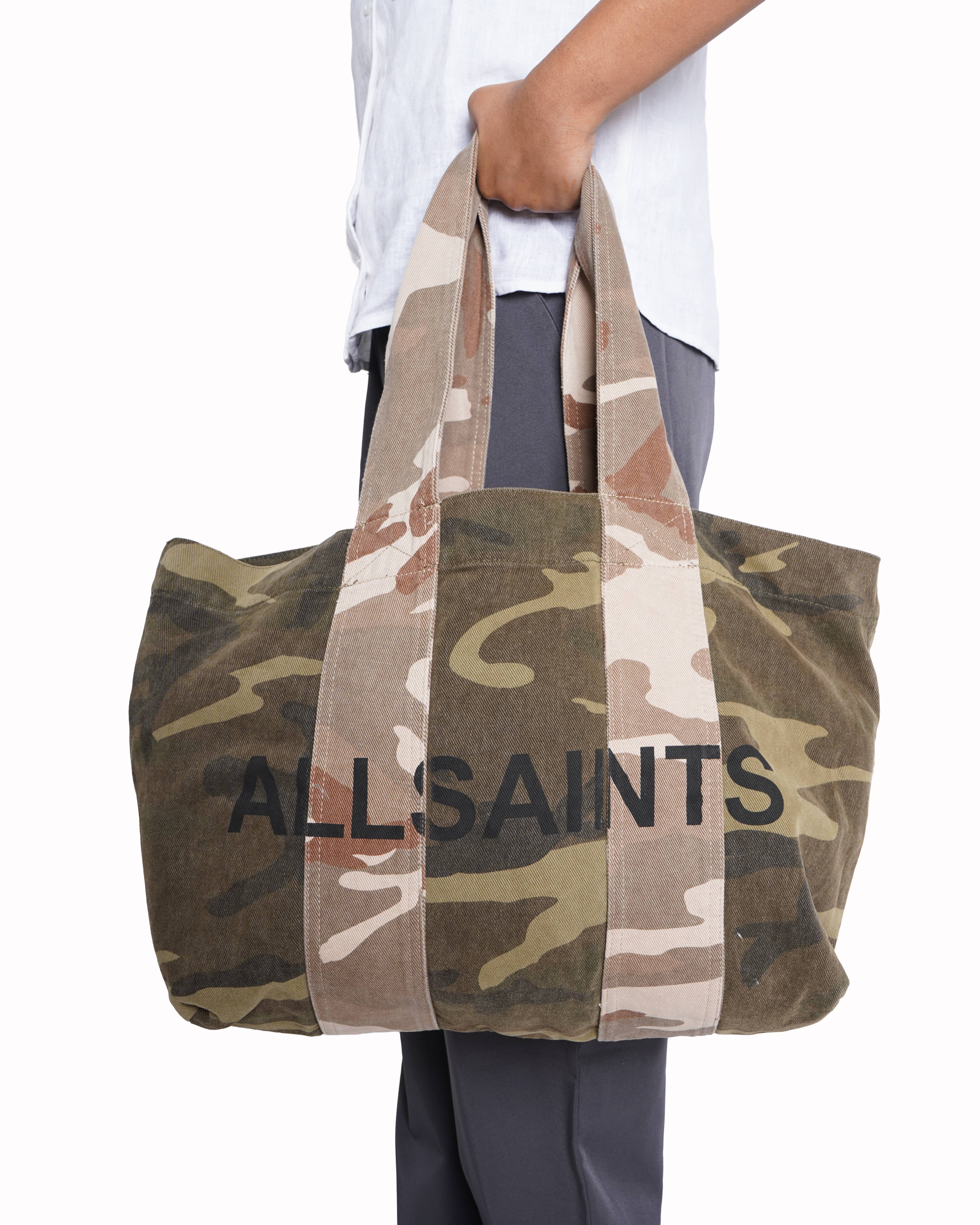 Allsaints airi camouflage denim tote bag