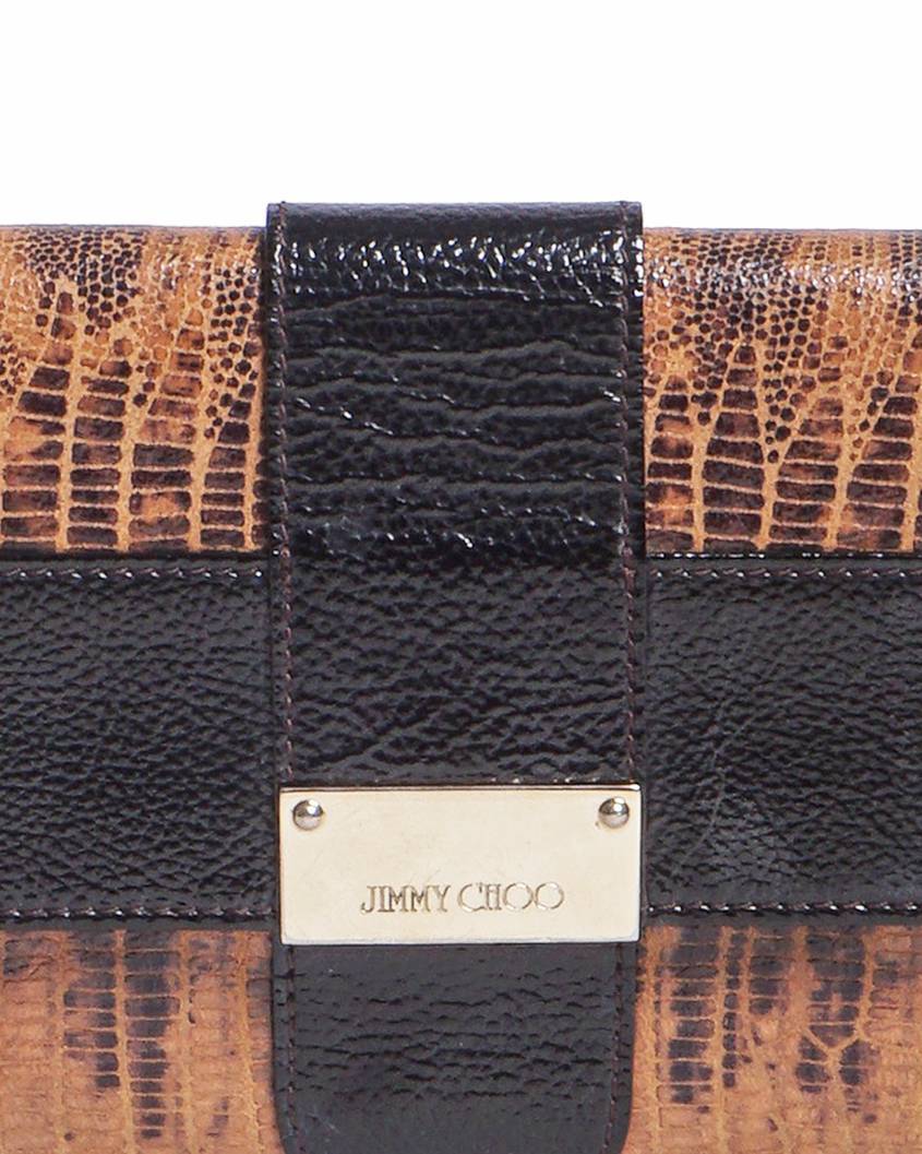 Jimmy Choo Two-Tone Embossed Leather Clutch