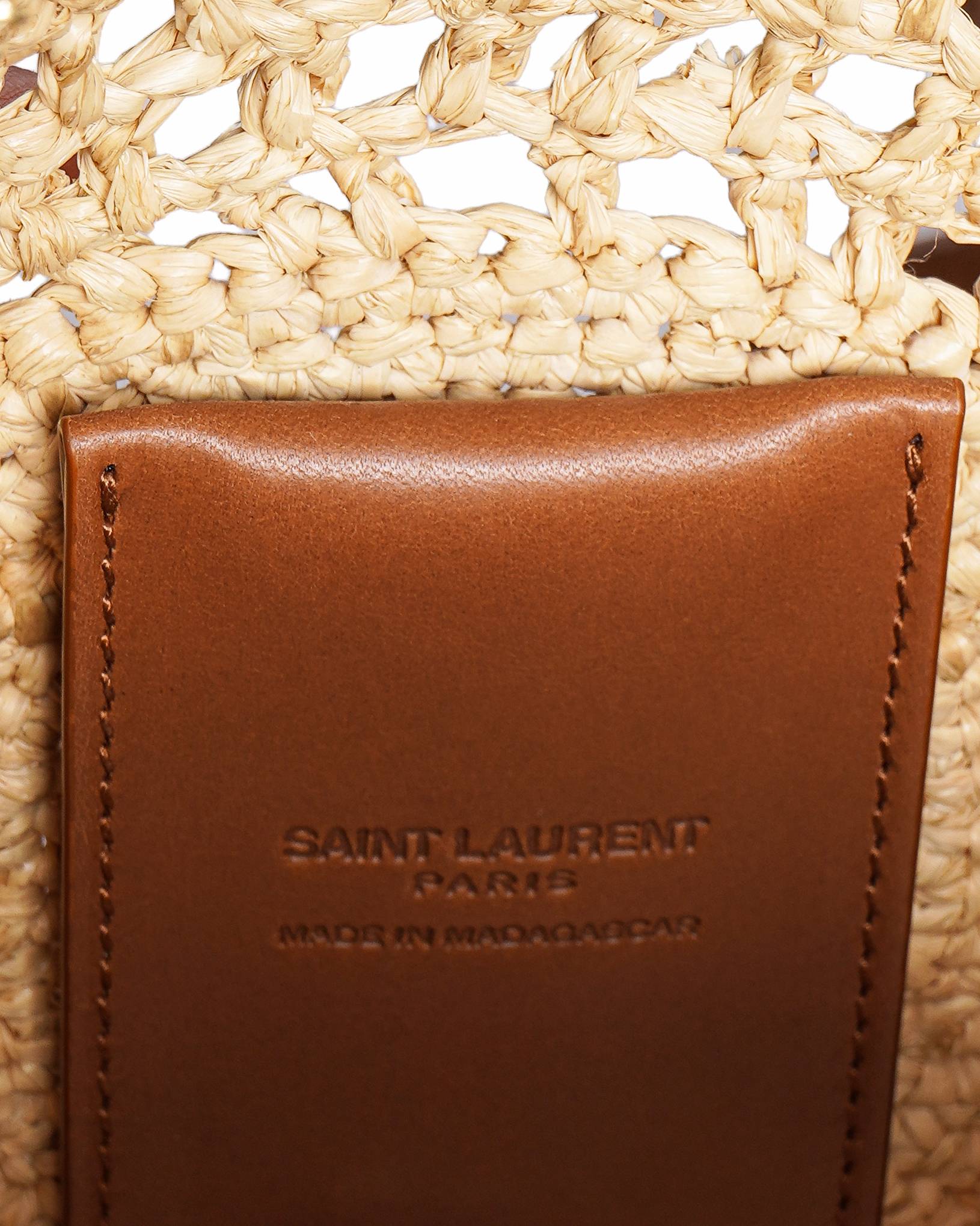 Saint Laurent Hobo Round Basket Weave Crossbody Bag