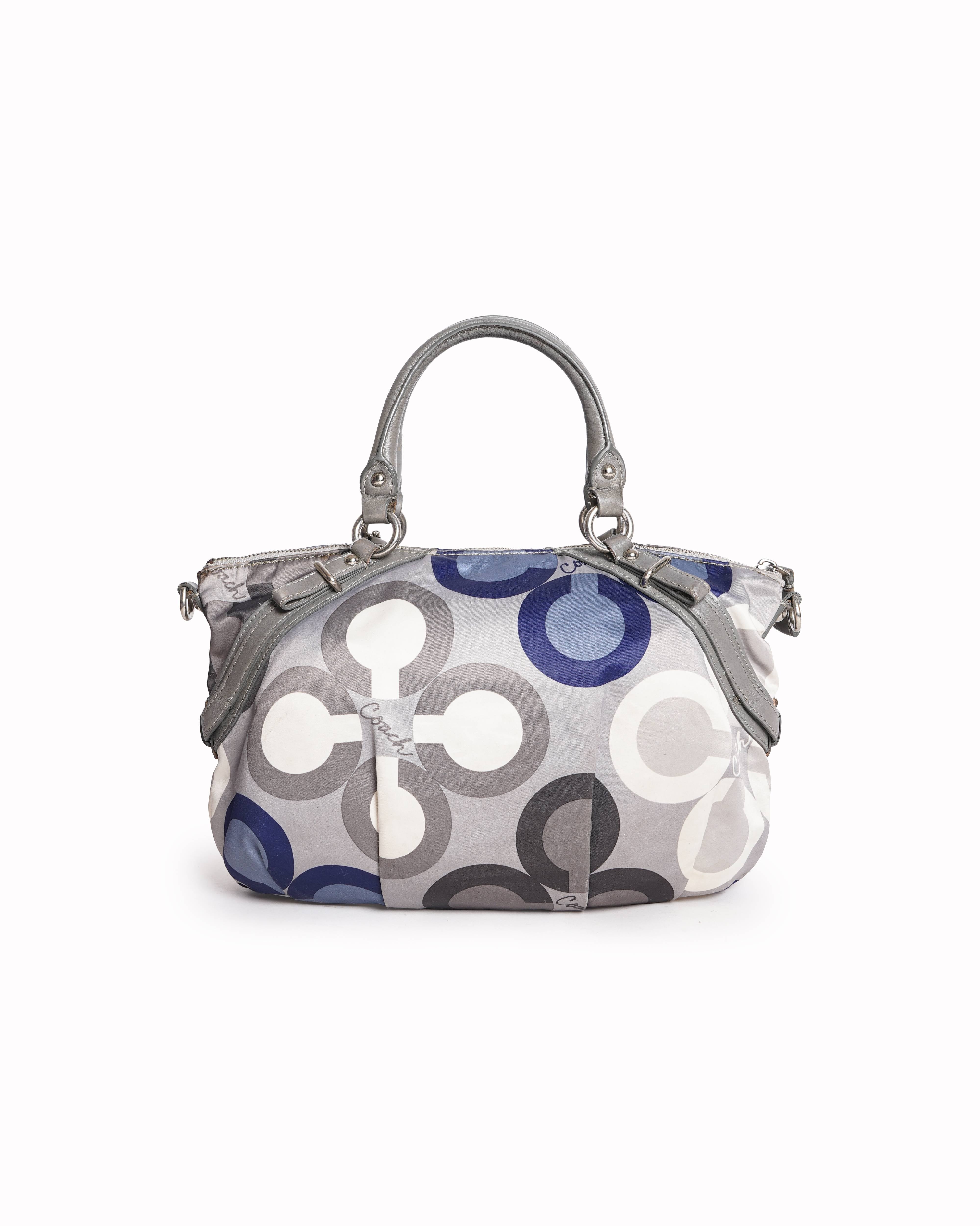 Coach Madison Sophia Clover Logo satchel bag in Grey & Blue