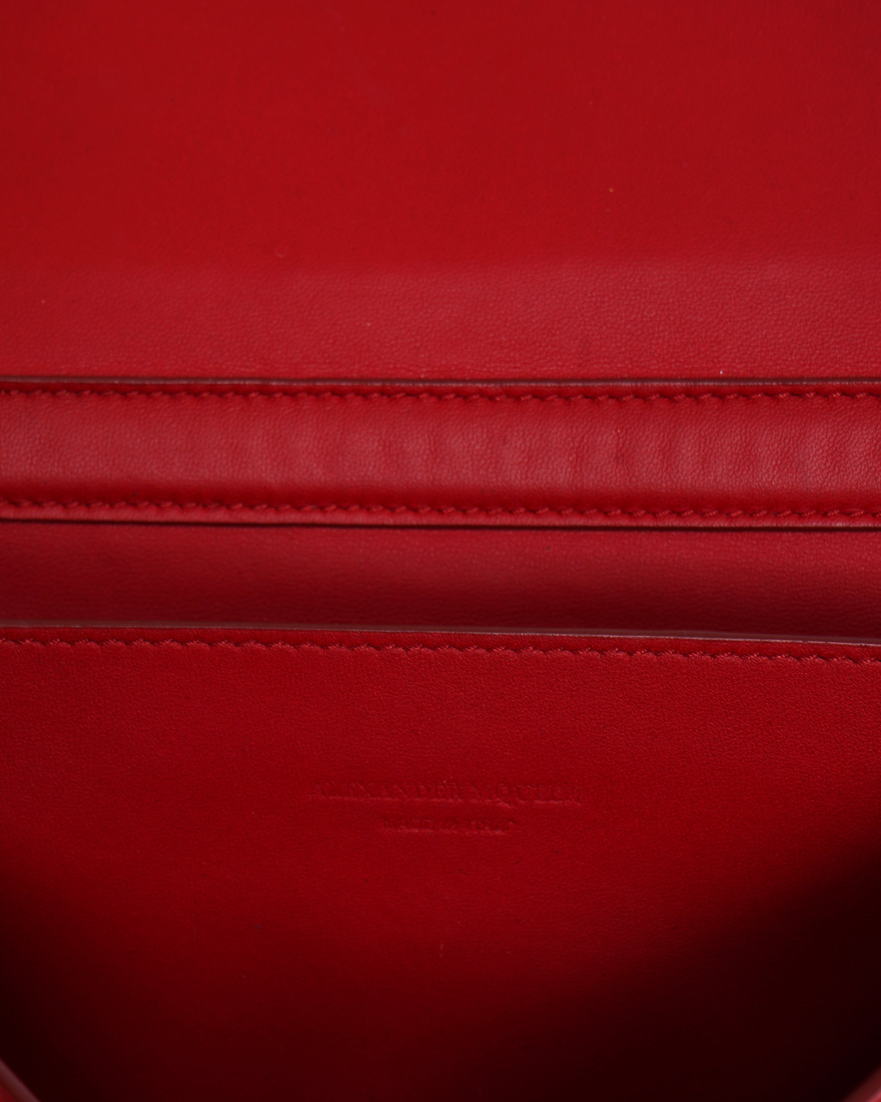 Alexander McQueen red snakeskin logo crossbody bag