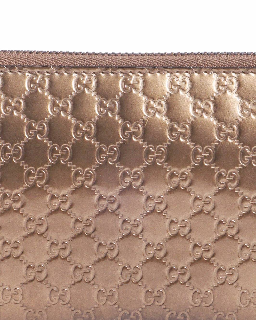 Gucci Metallic Gold Guccissima Zip-Around Wallet