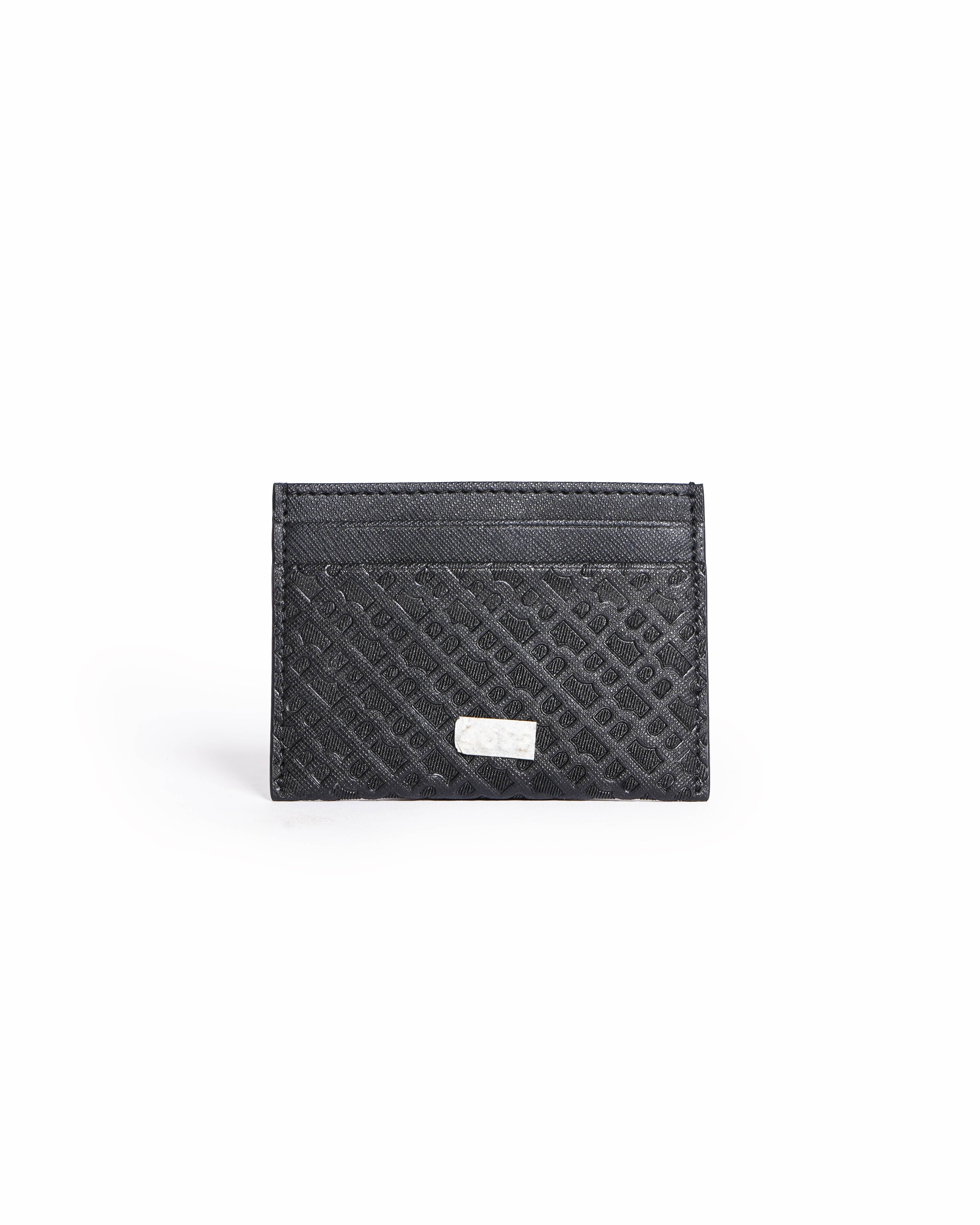 Boss Monogram Leather Card Holder