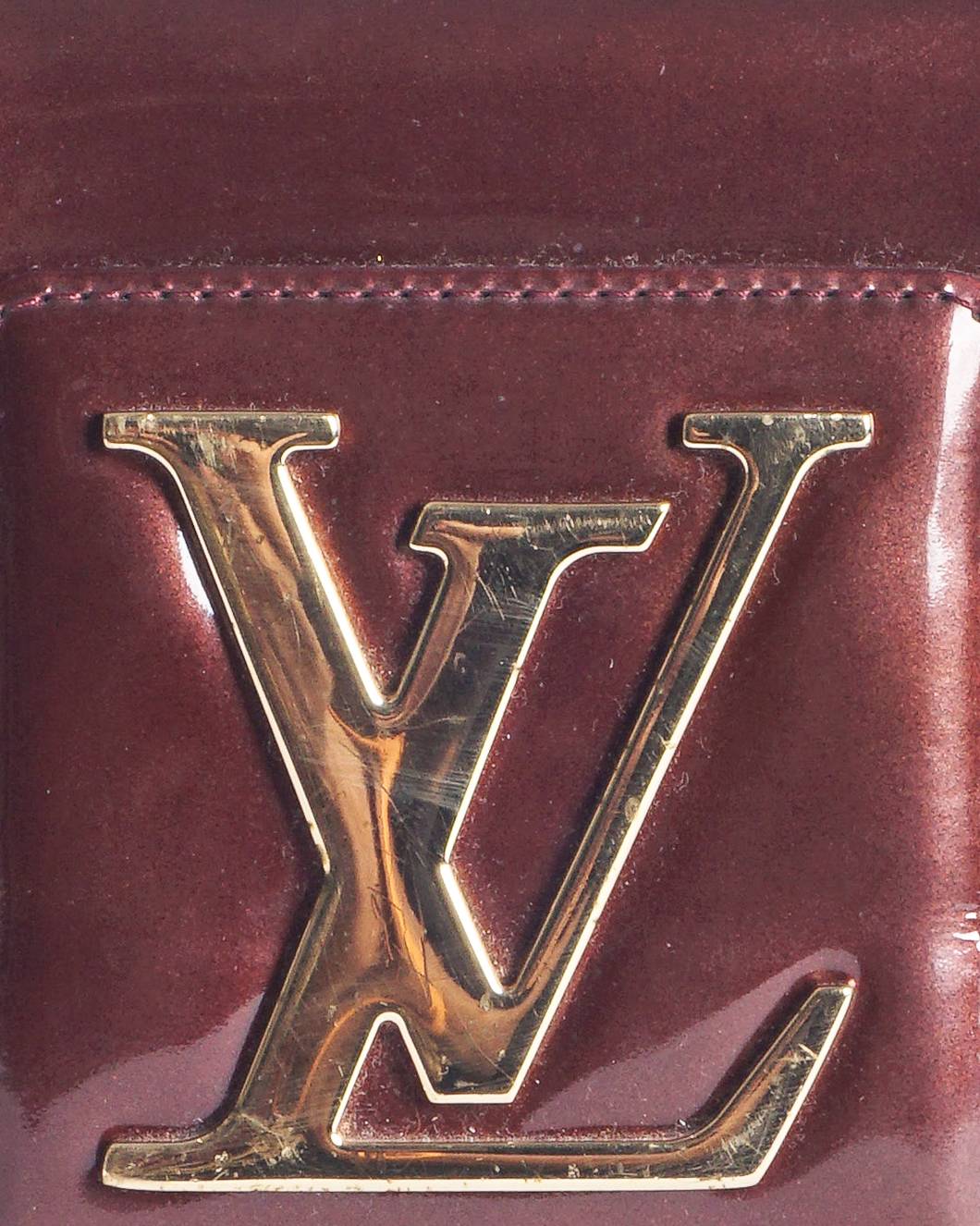 Louis Vuitton Amarante Monogram Vernis Sobe Patent Clutch Bag