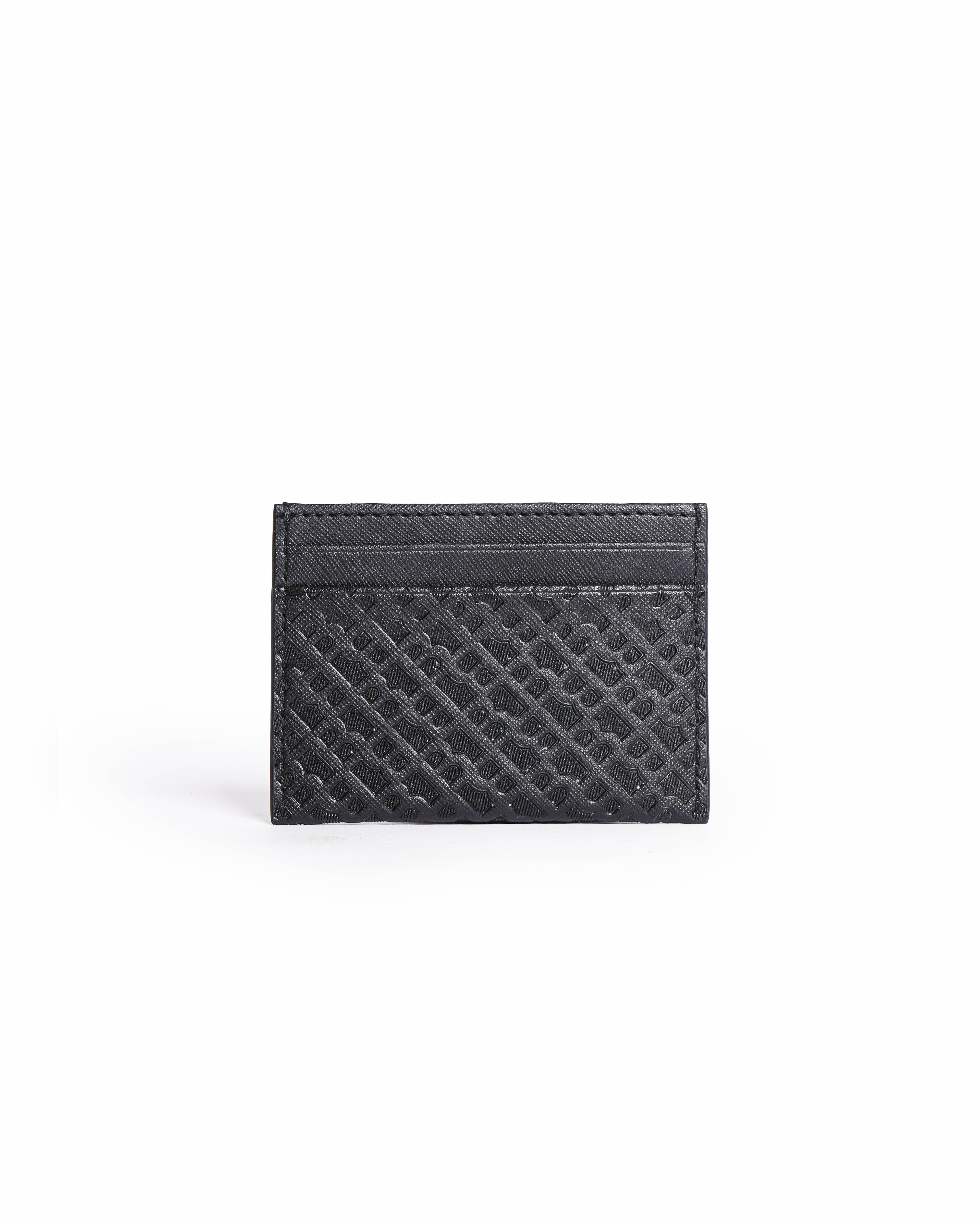 Boss Monogram Leather Card Holder