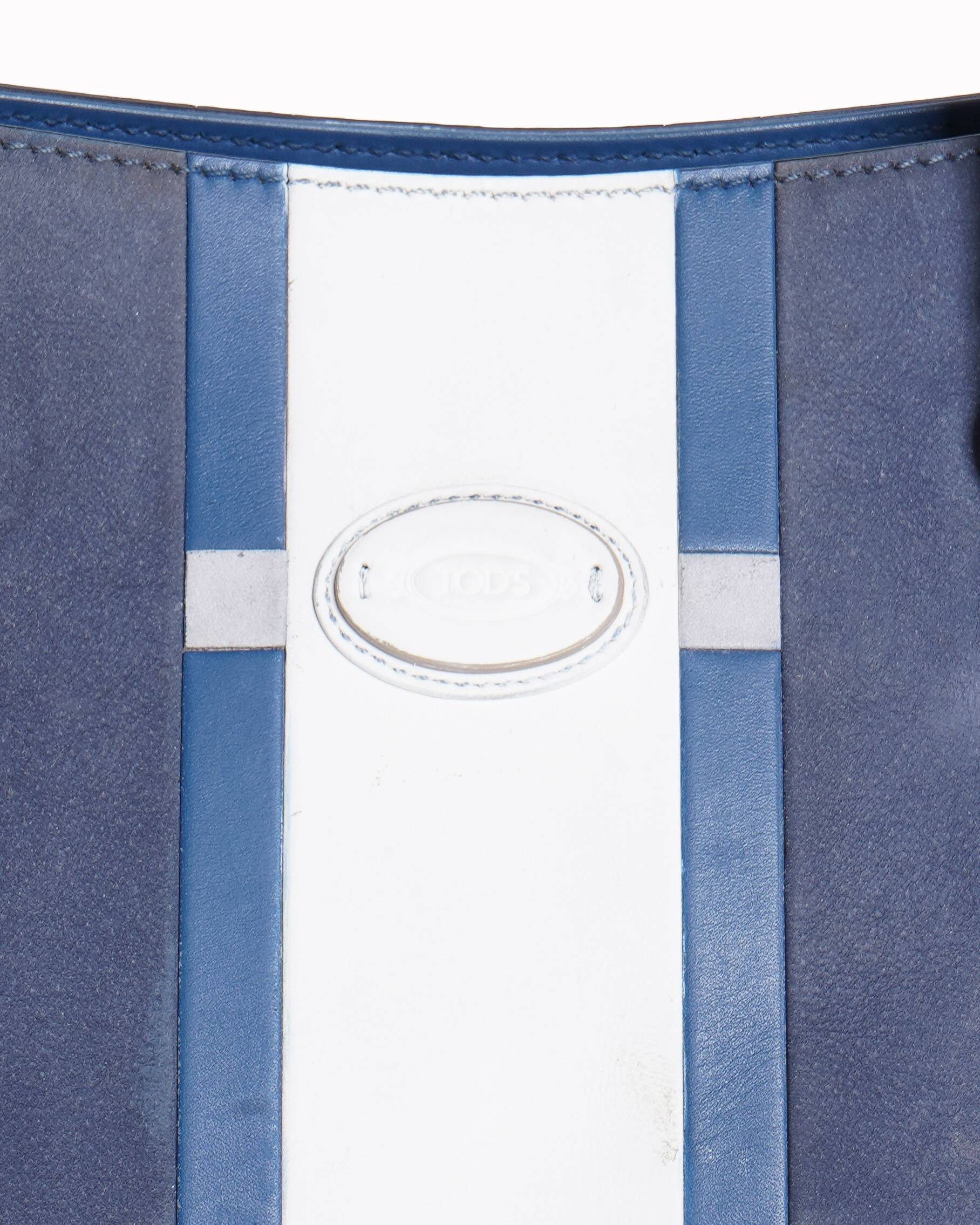 Tod's Alo Sella Blue Leaher & Suede Shoulder Bag