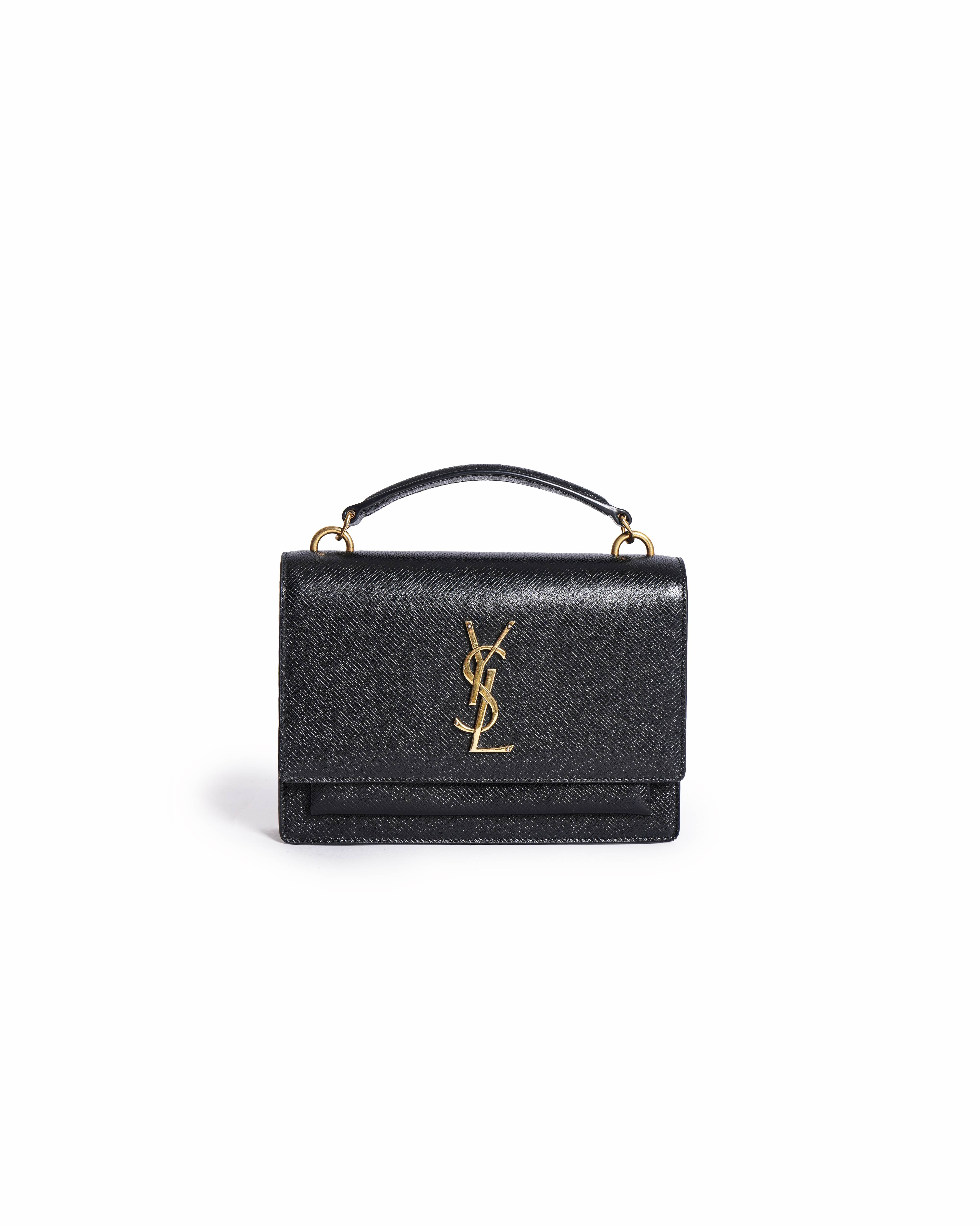 Saint Laurent Small Sunset Crossbody In Black