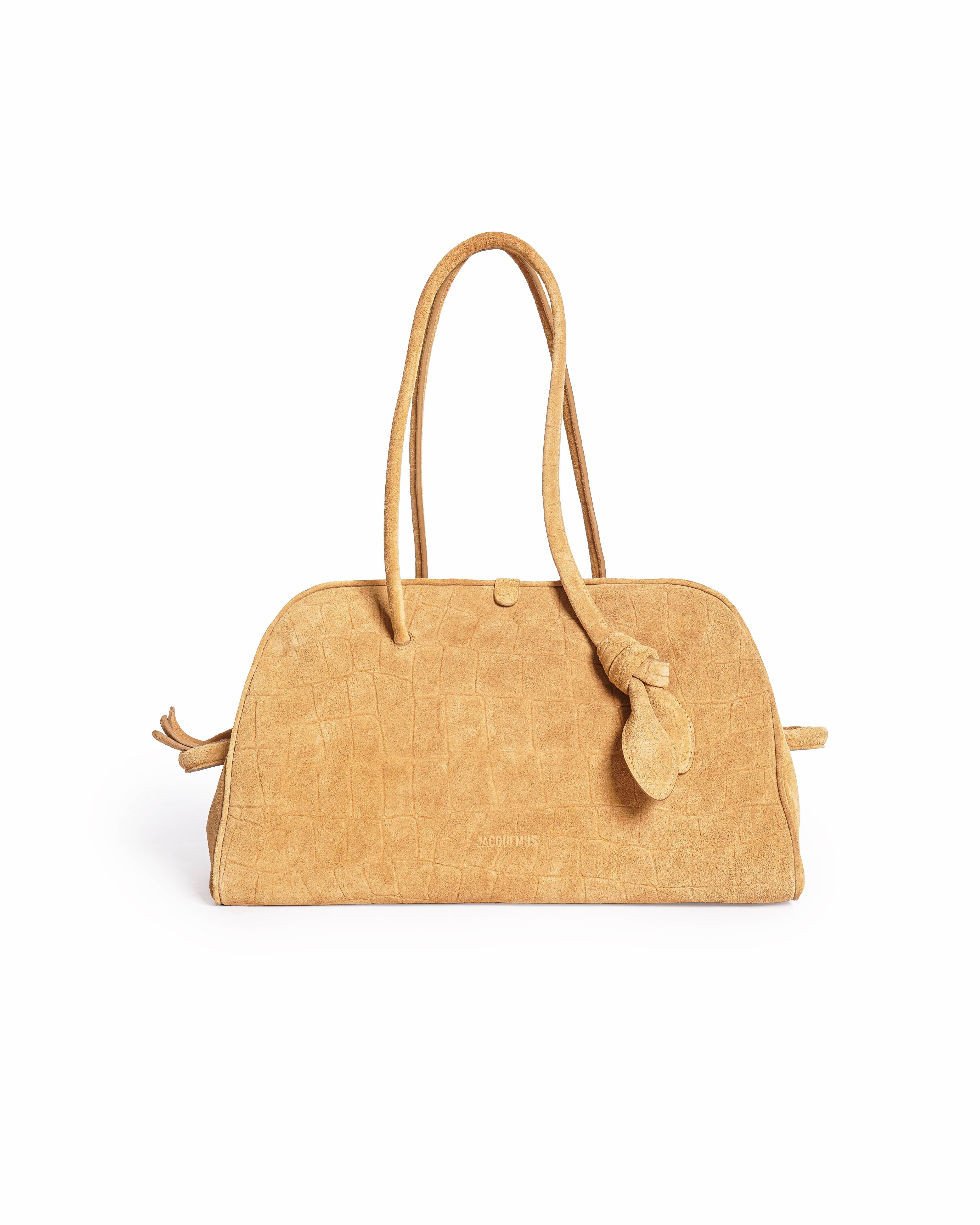 Jacquemus Turismo Soft bowling bag In Suede Croc Embossed