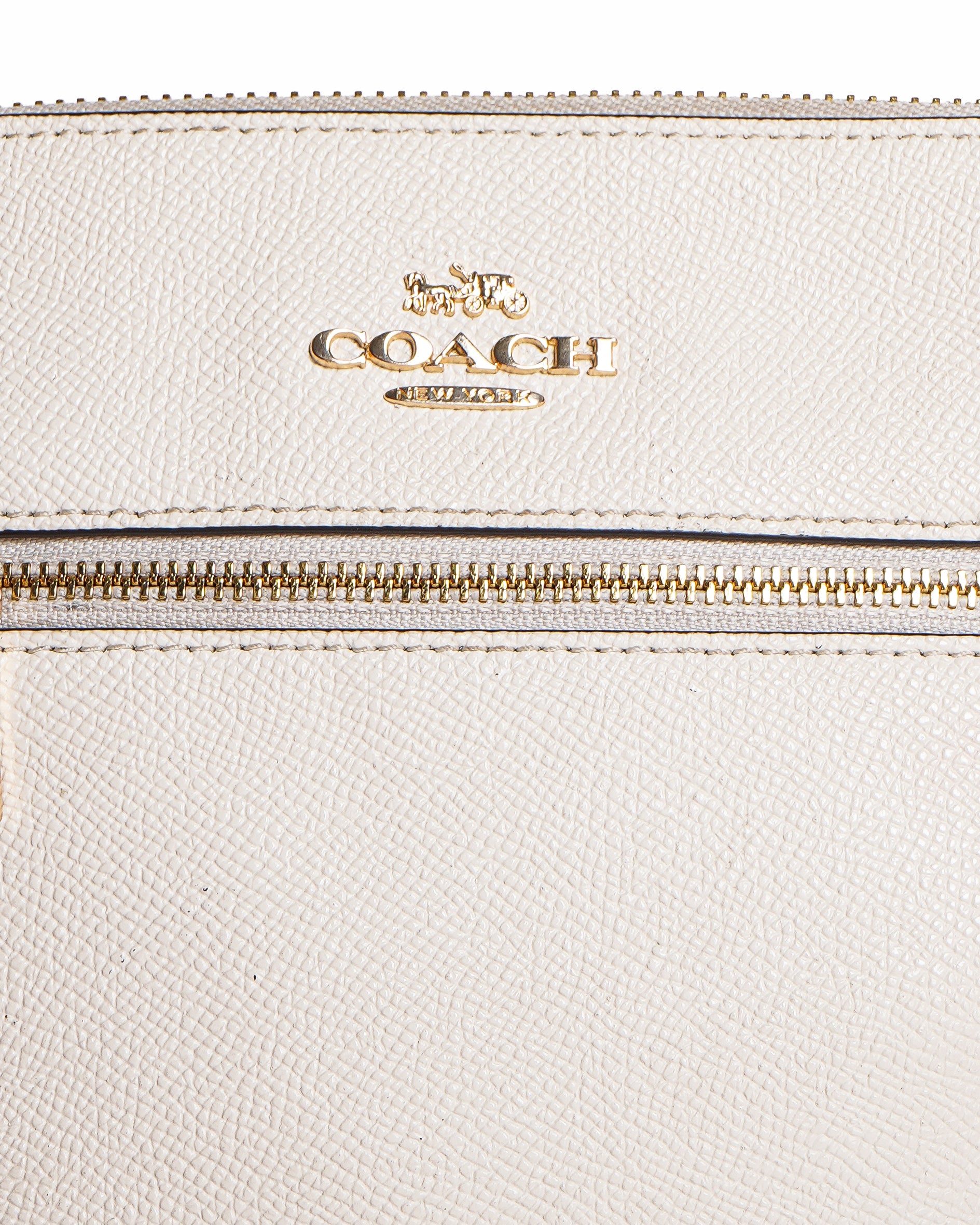 Coach White Leather File Messenger Crossbody Bag