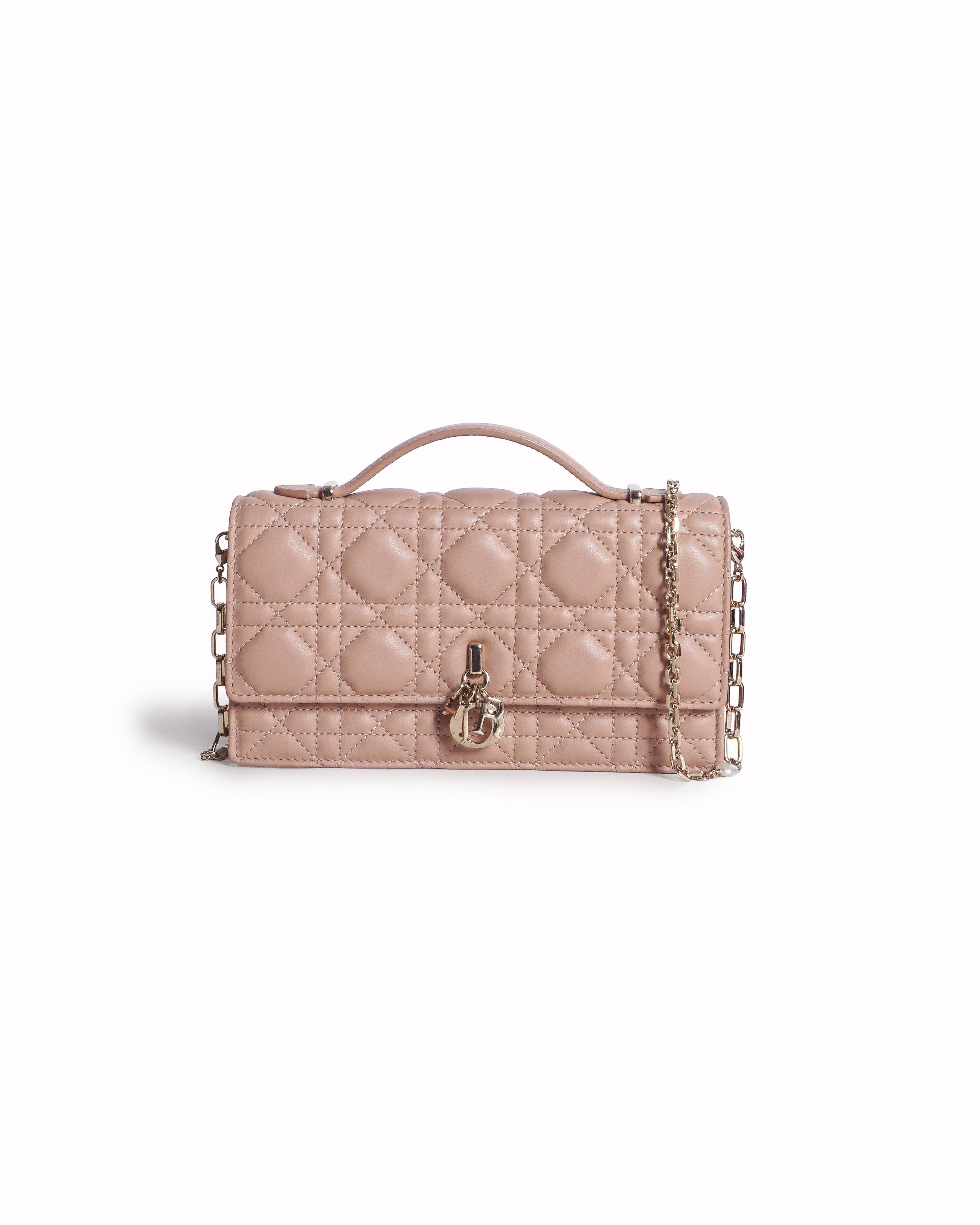 Christian Dior Powder Beige Cannage Lambskin My Dior Mini Bag