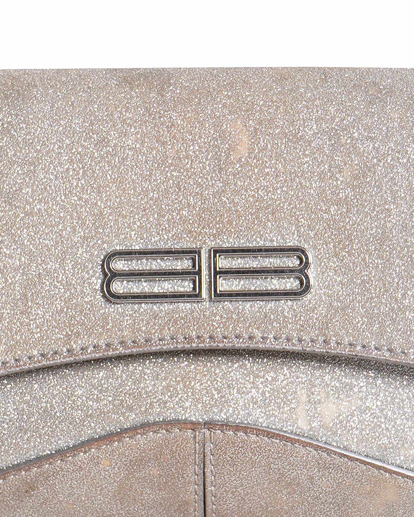 Balenciaga XX flap shoulder bag with glitter coated leather