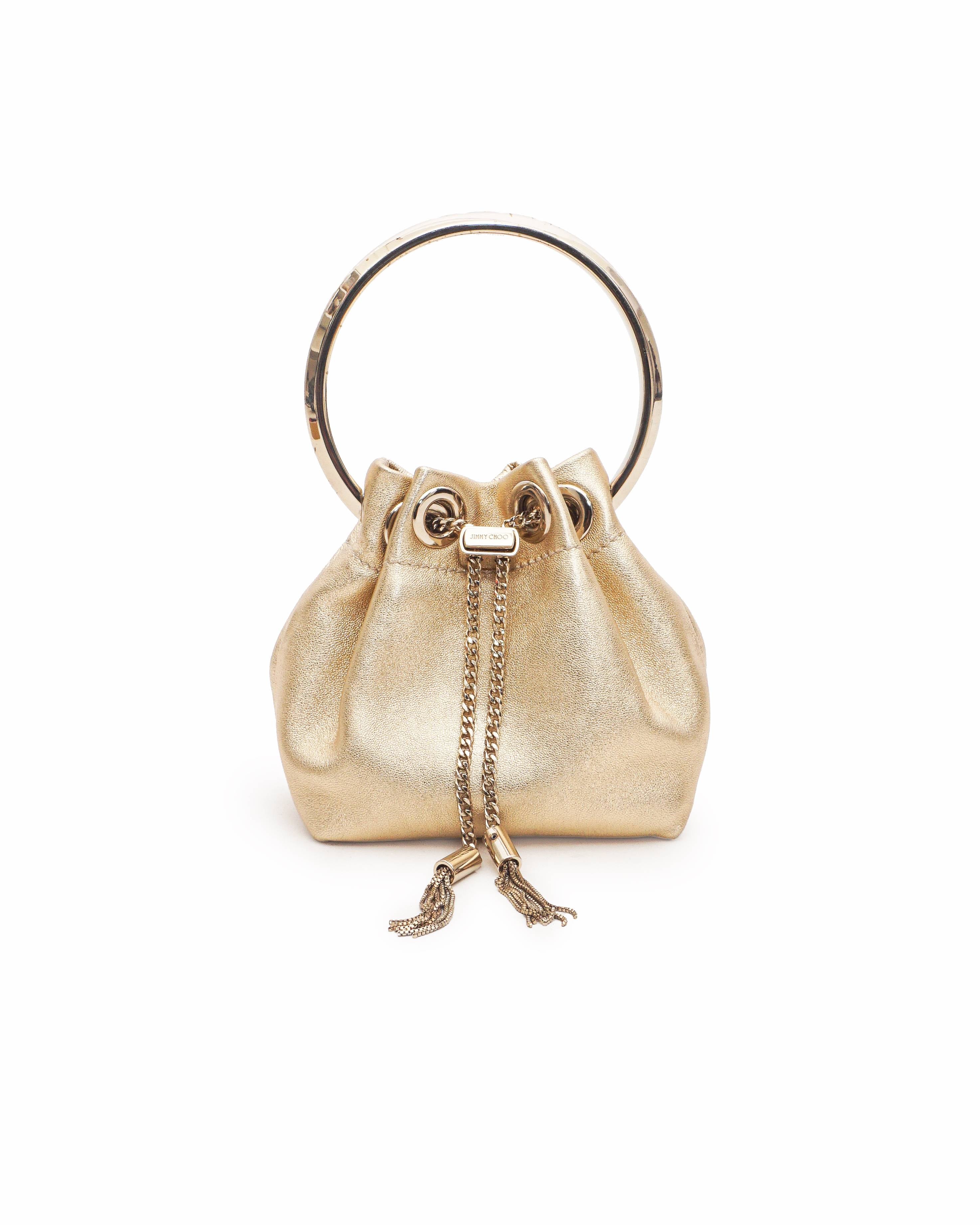 Jimmy Choo Micro Bon Bon
Gold Metallic Nappa Mini Bag