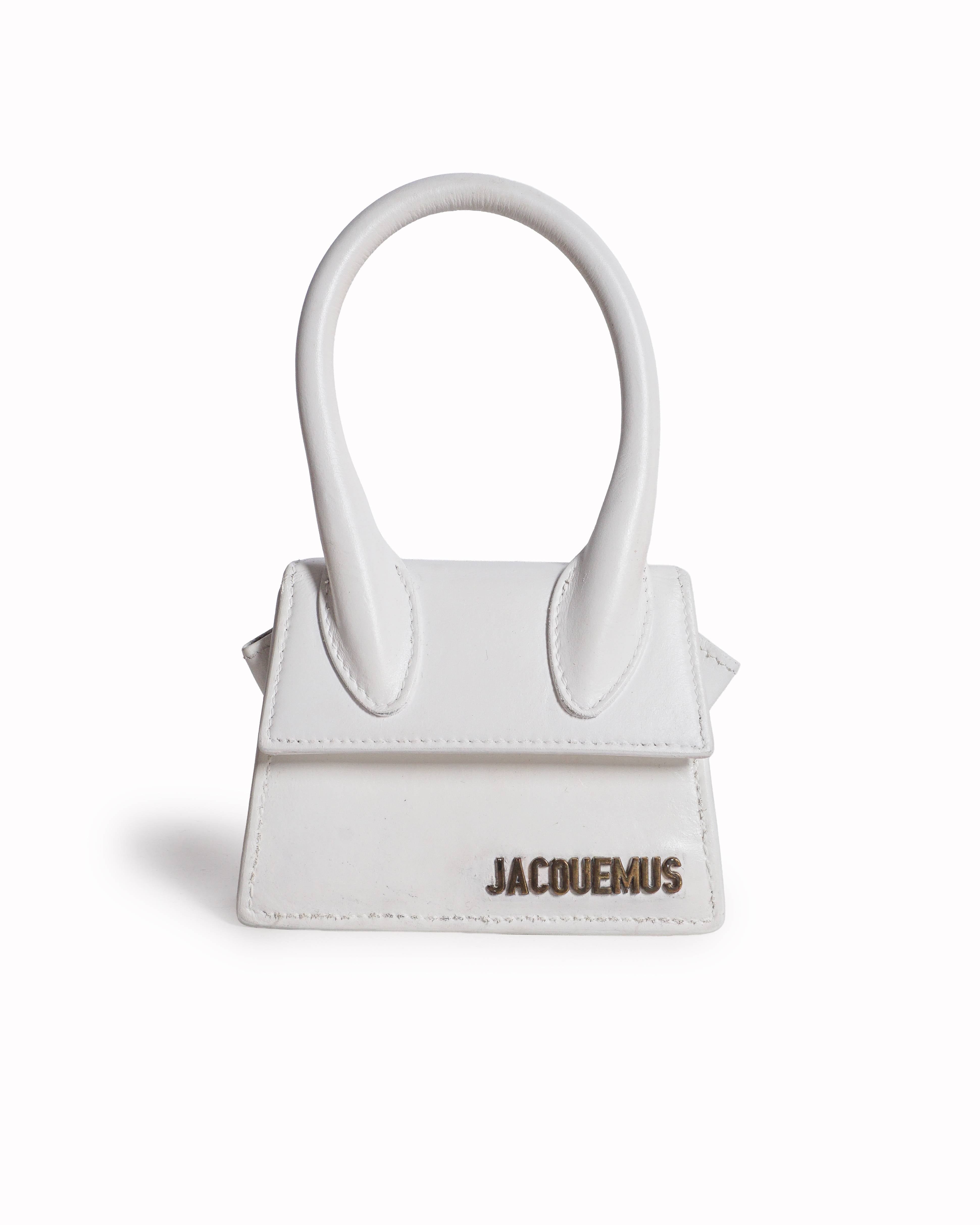 Jacquemus White Smooth Leather Le Chiquito Mini Top Handle Bag