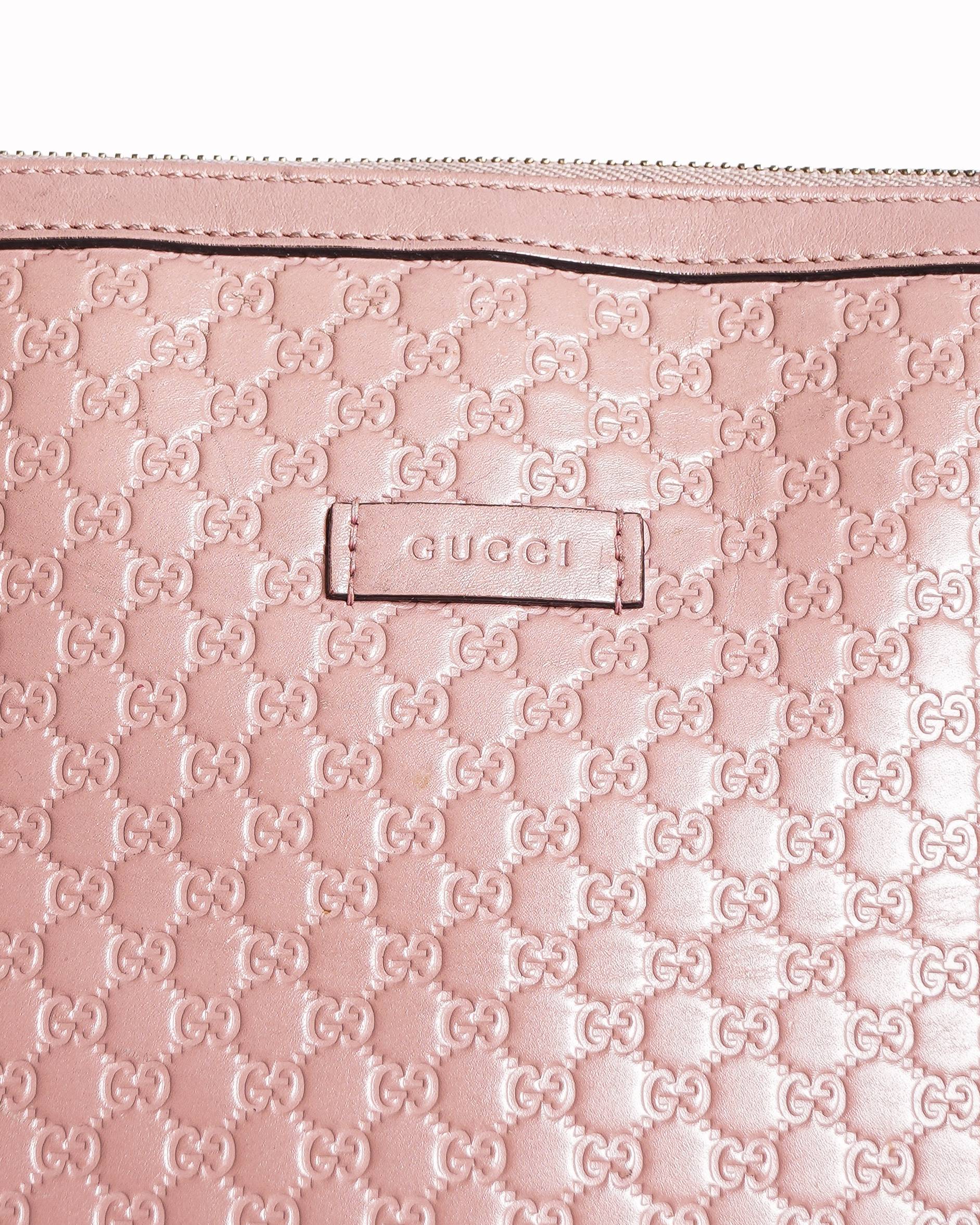 Gucci Microguccissima Pink Leather Tote Bag