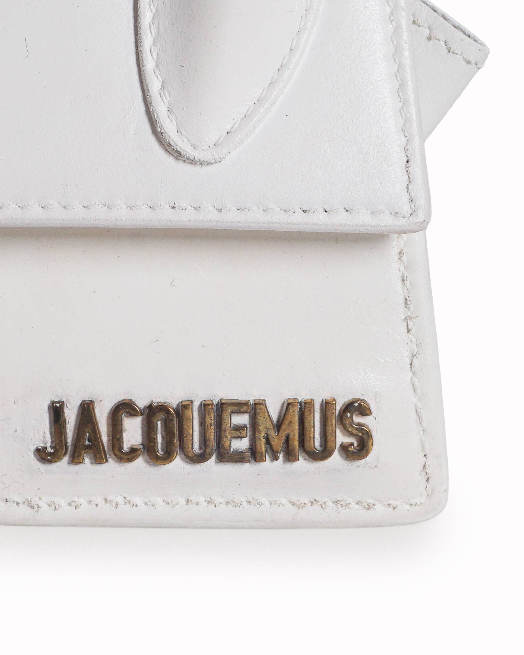 Jacquemus White Smooth Leather Le Chiquito Mini Top Handle Bag