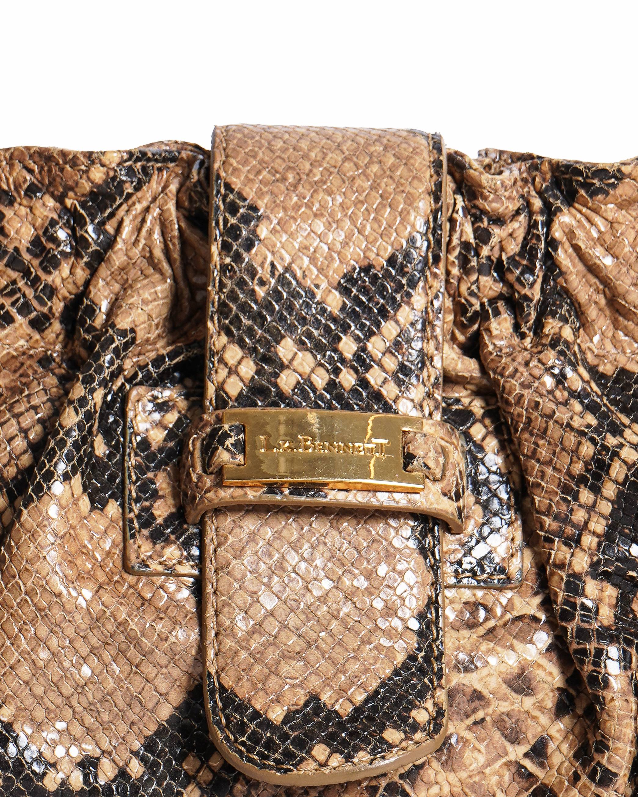 L.K. Bennett snakeskin clutch bag