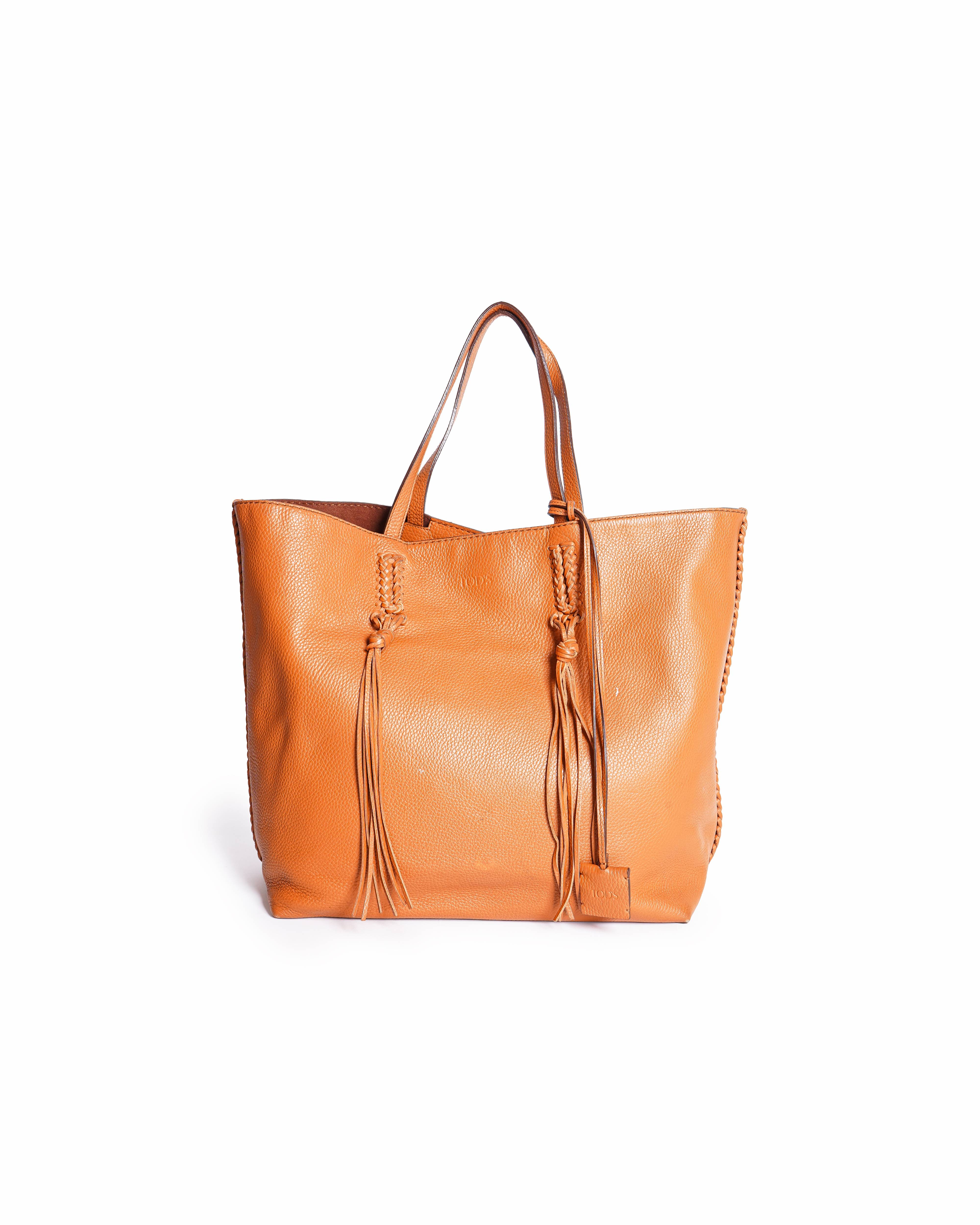 Tod's Gipsy Tasseled Tote Bag In Orange