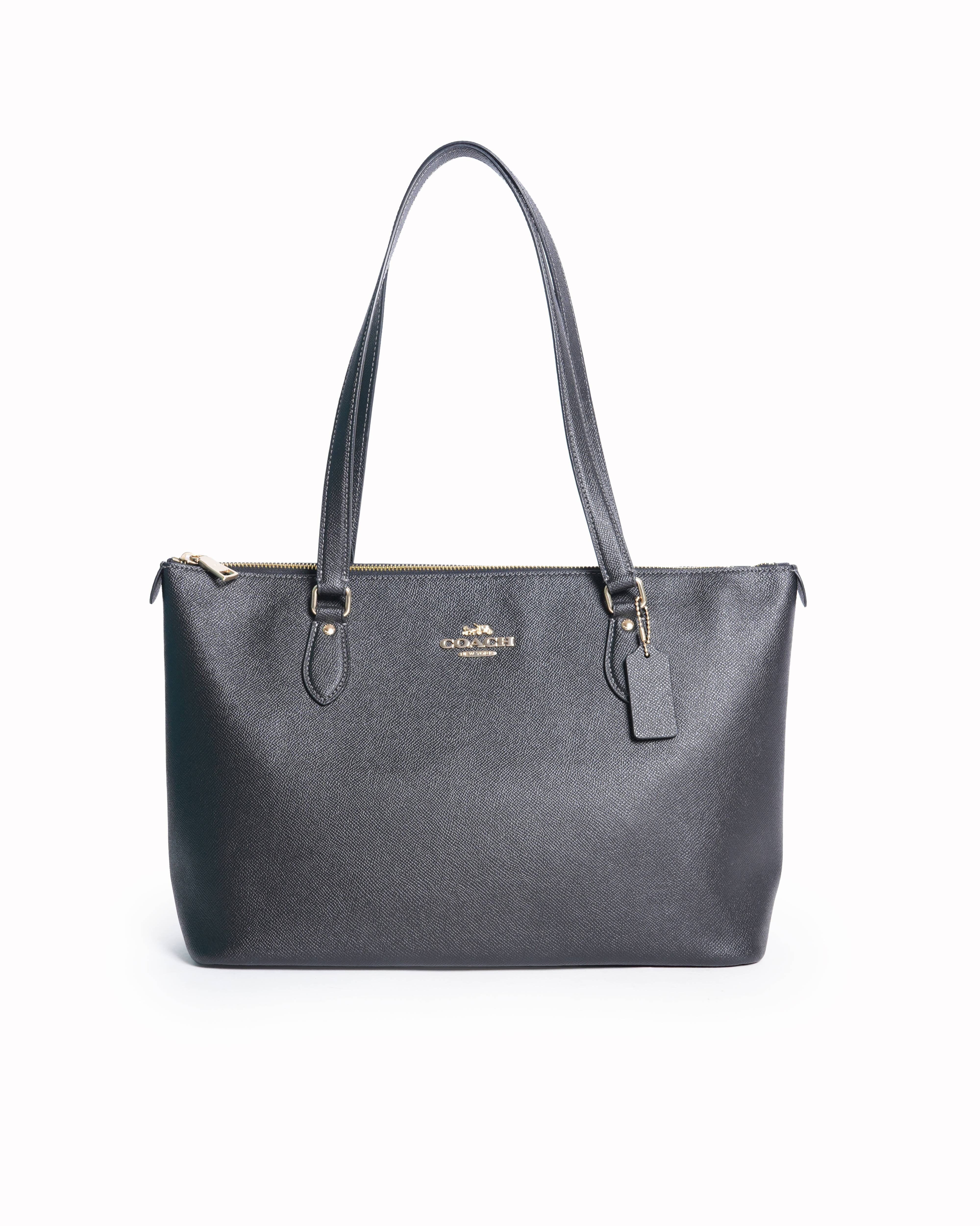 New Coach Gallery Leather Tote In Black