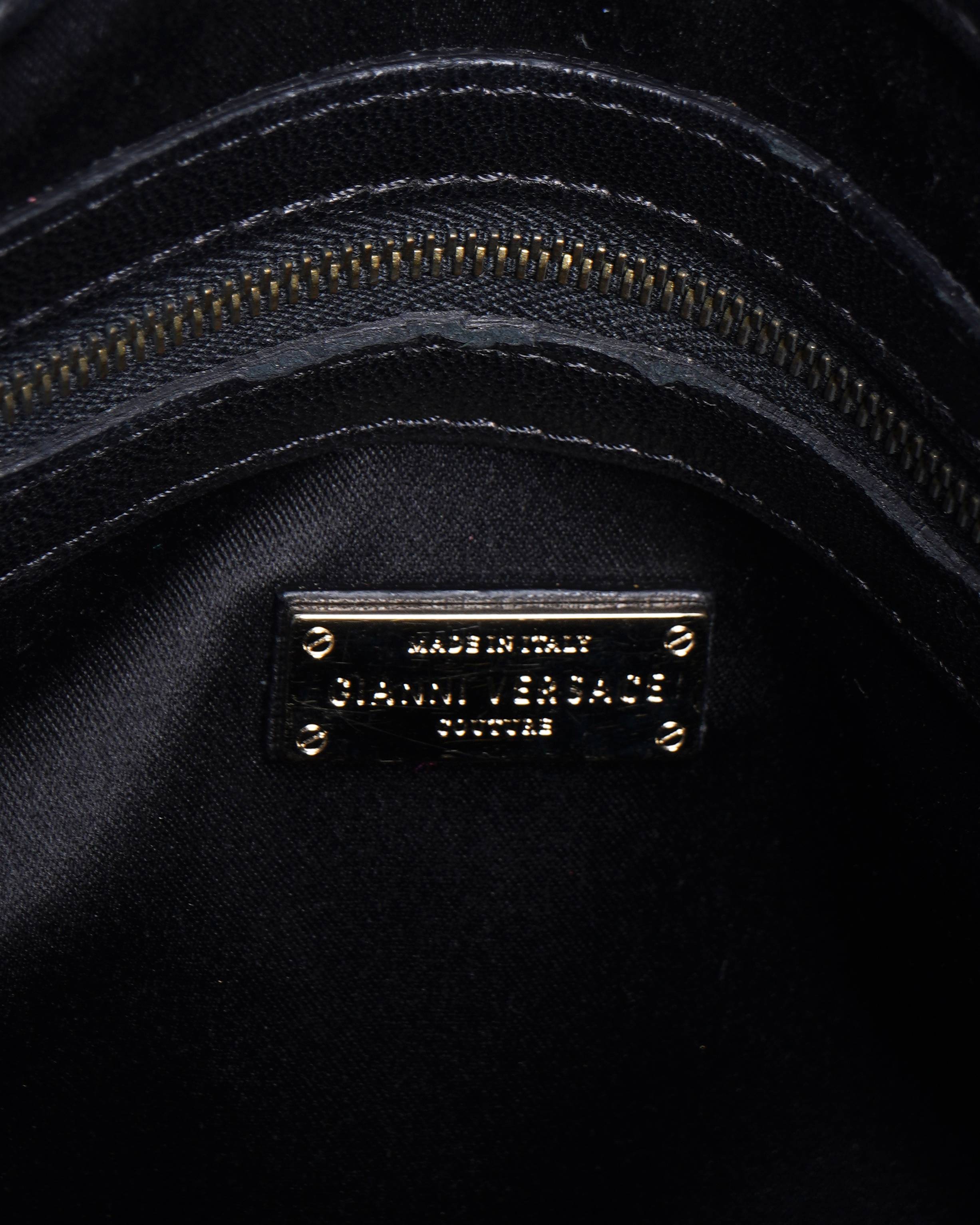 Versace Madonna Quilted Satchel In Patent Leather