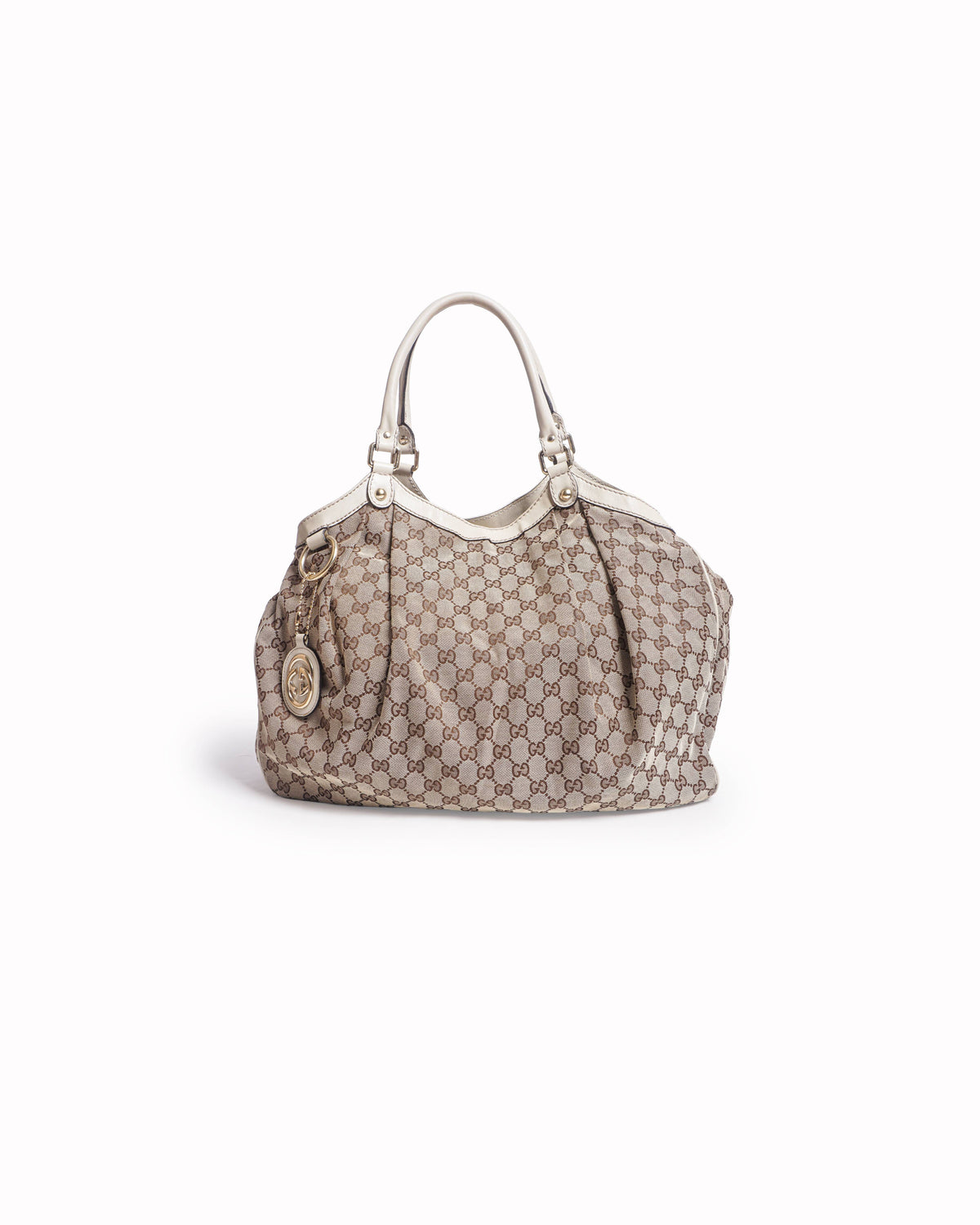 Gucci GG Canvas Large Hobo Bag Off-White Trim