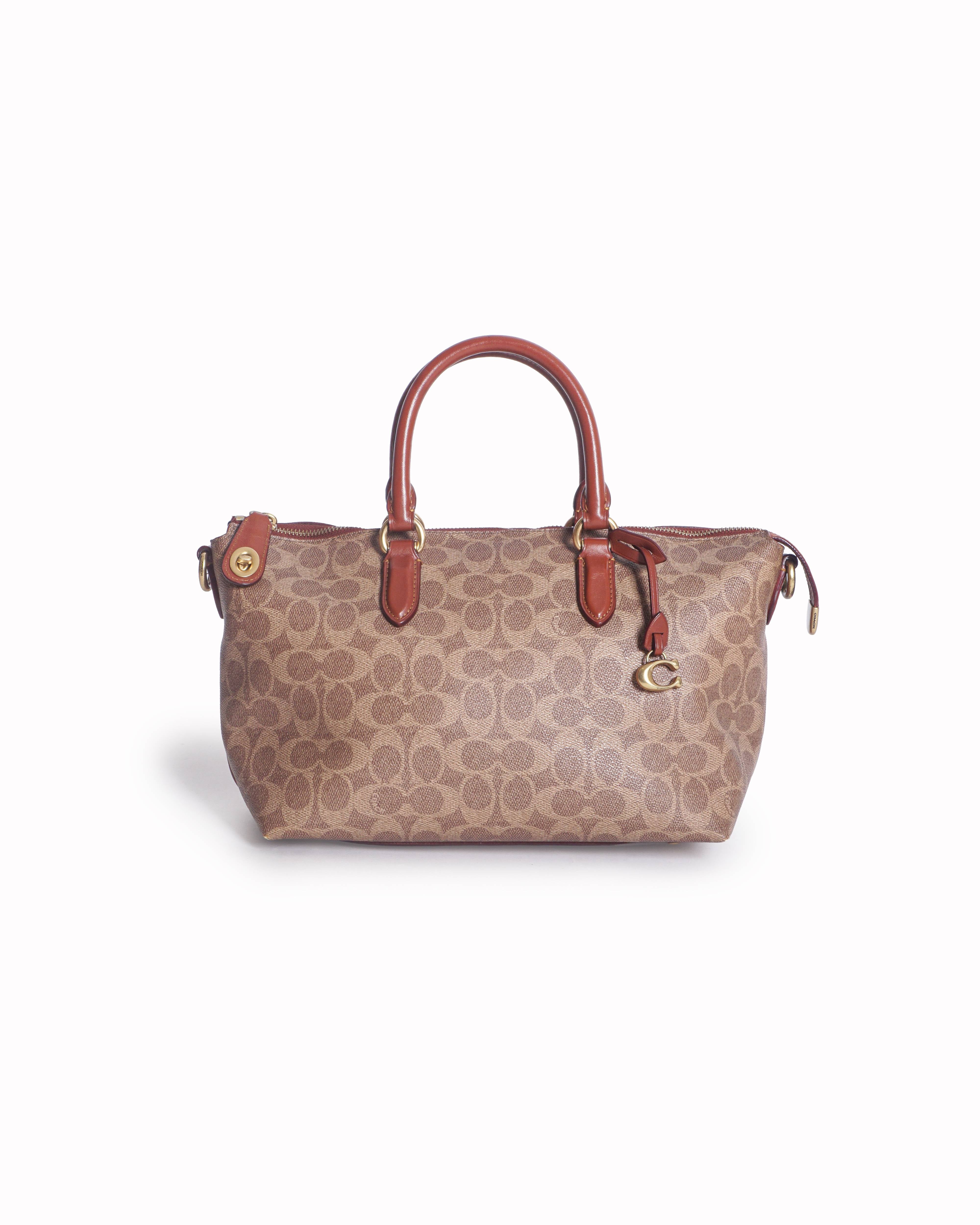 Coach Cara Signature Medium Satchel Bag