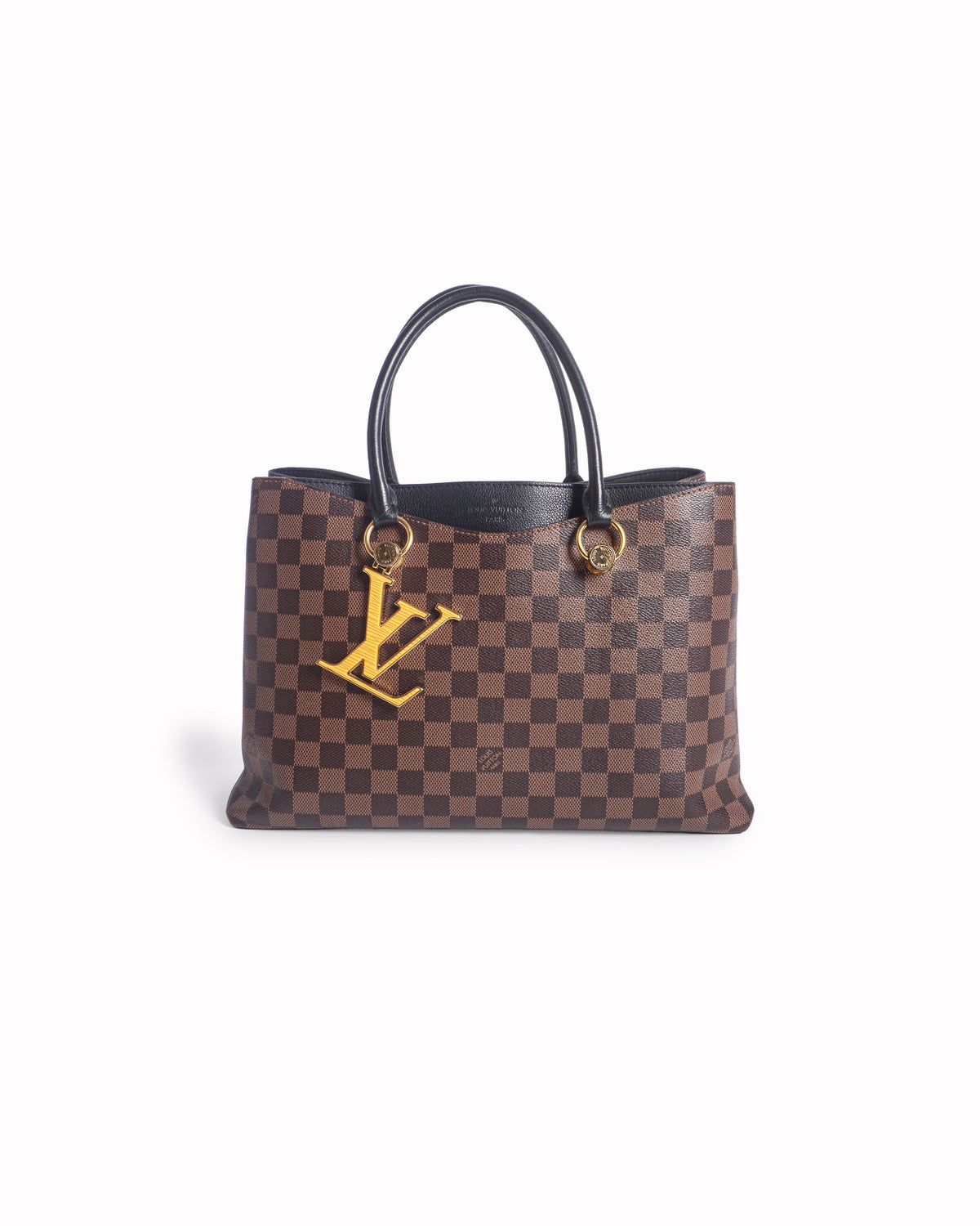 Louis Vuitton Riverside Damier Ebene Leather Tote Bag