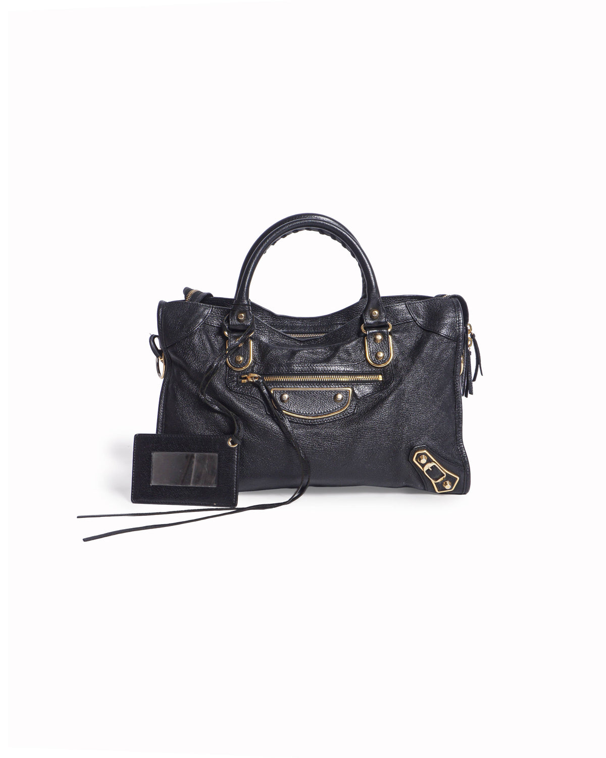 Balenciaga Classic Metallic Edge City Bag Black Leather