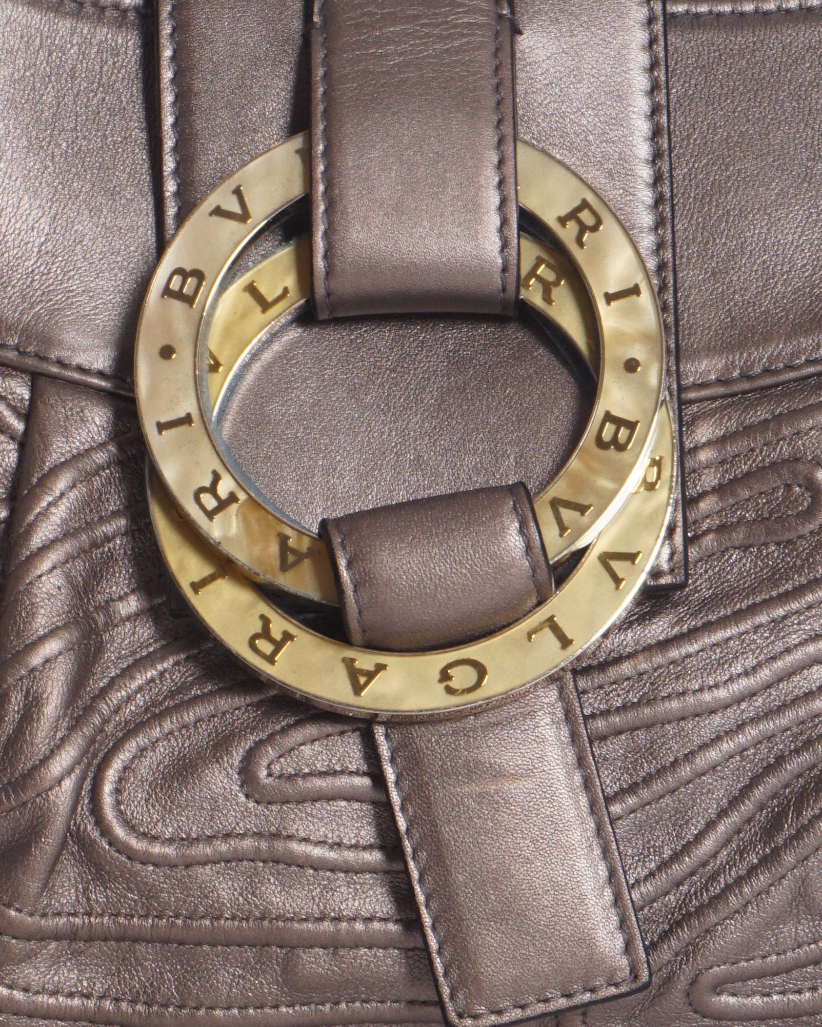 Bvlgari Chandra Metallic Calfskin Leather Hobo Bag