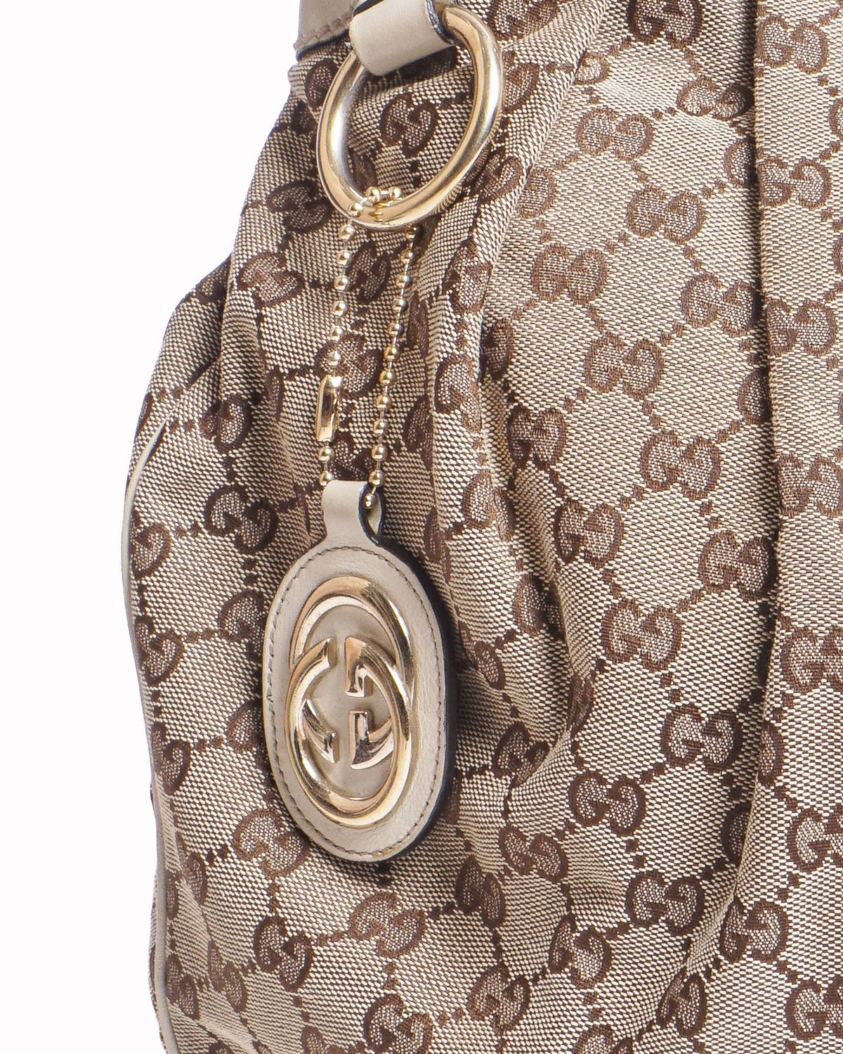 Gucci GG Canvas Large Hobo Bag Off-White Trim