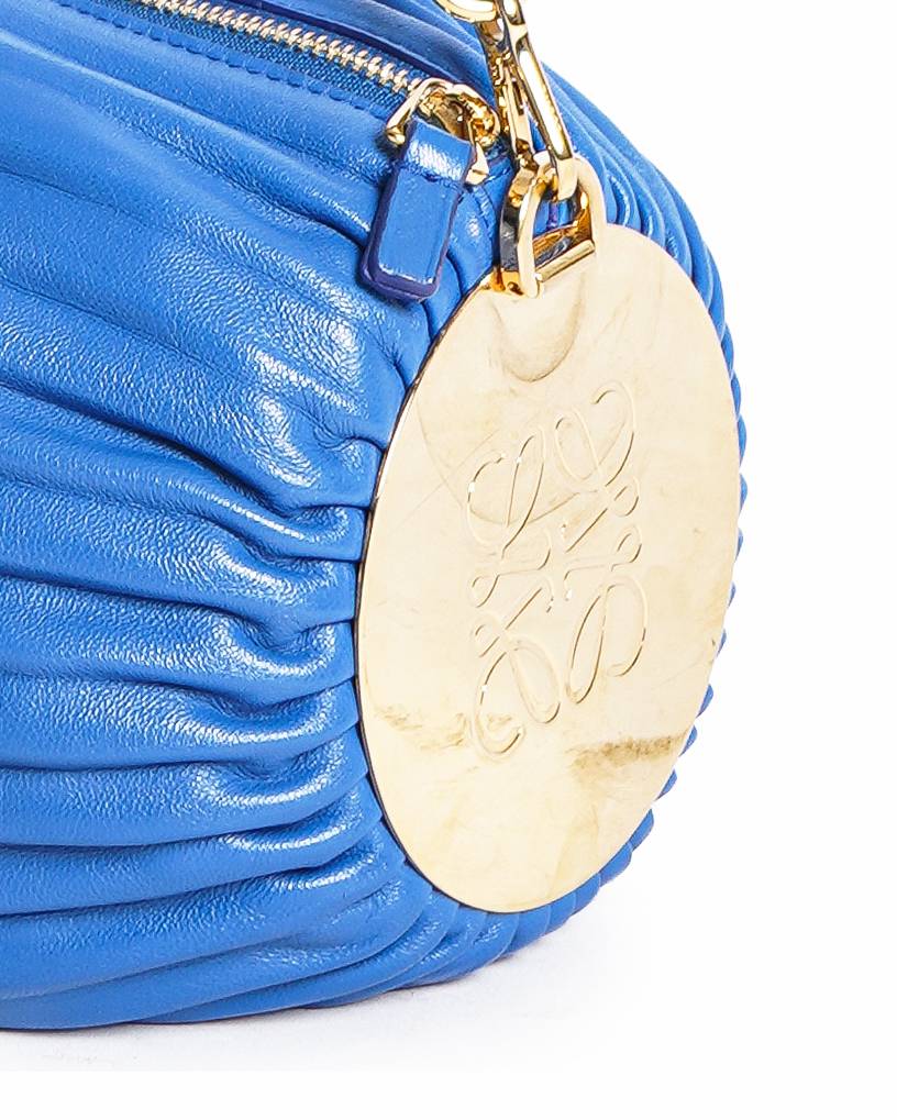 Loewe Electric Blue Pleated Bracelet Shoulder Bag