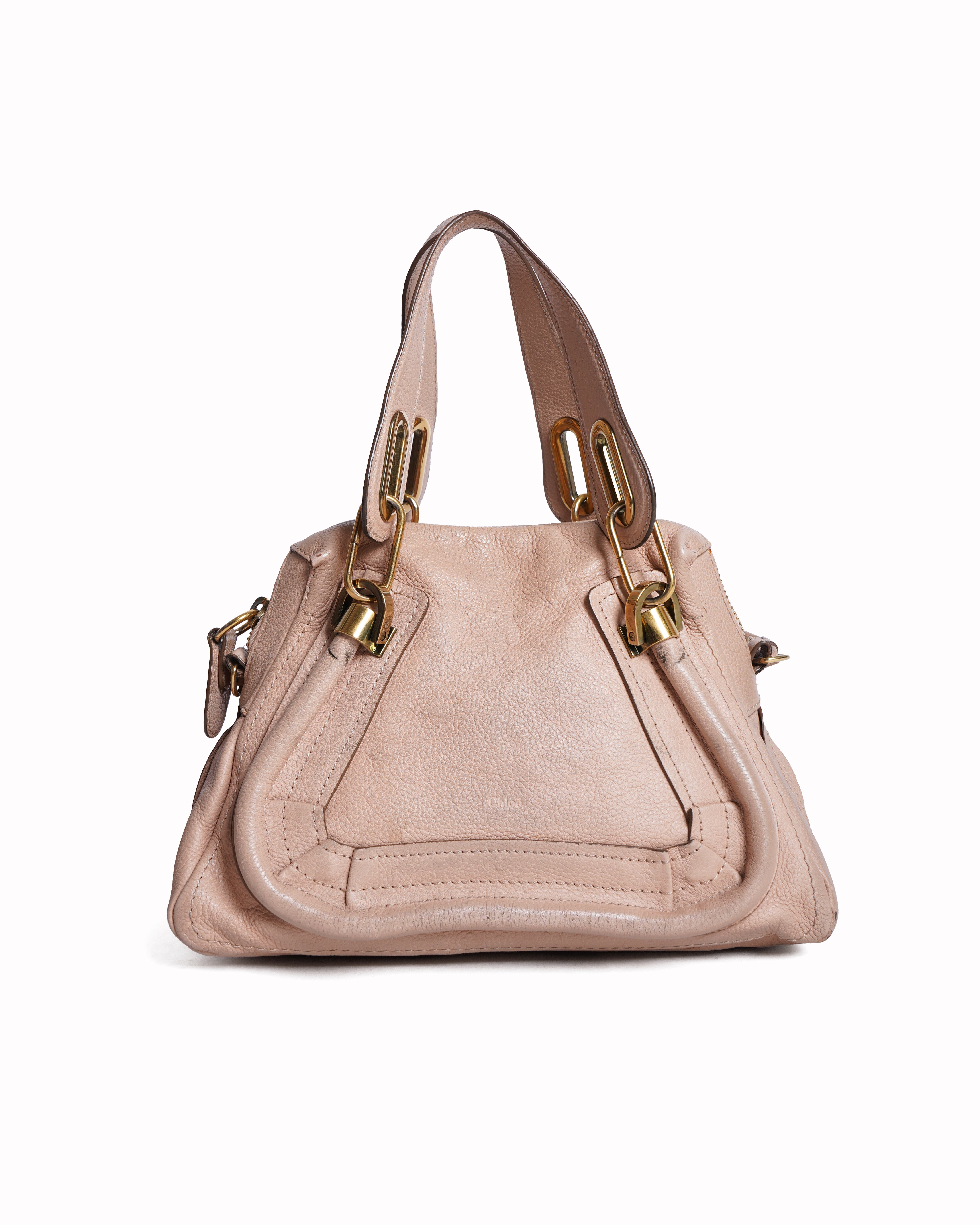 Chloé paraty small leather bag in pink