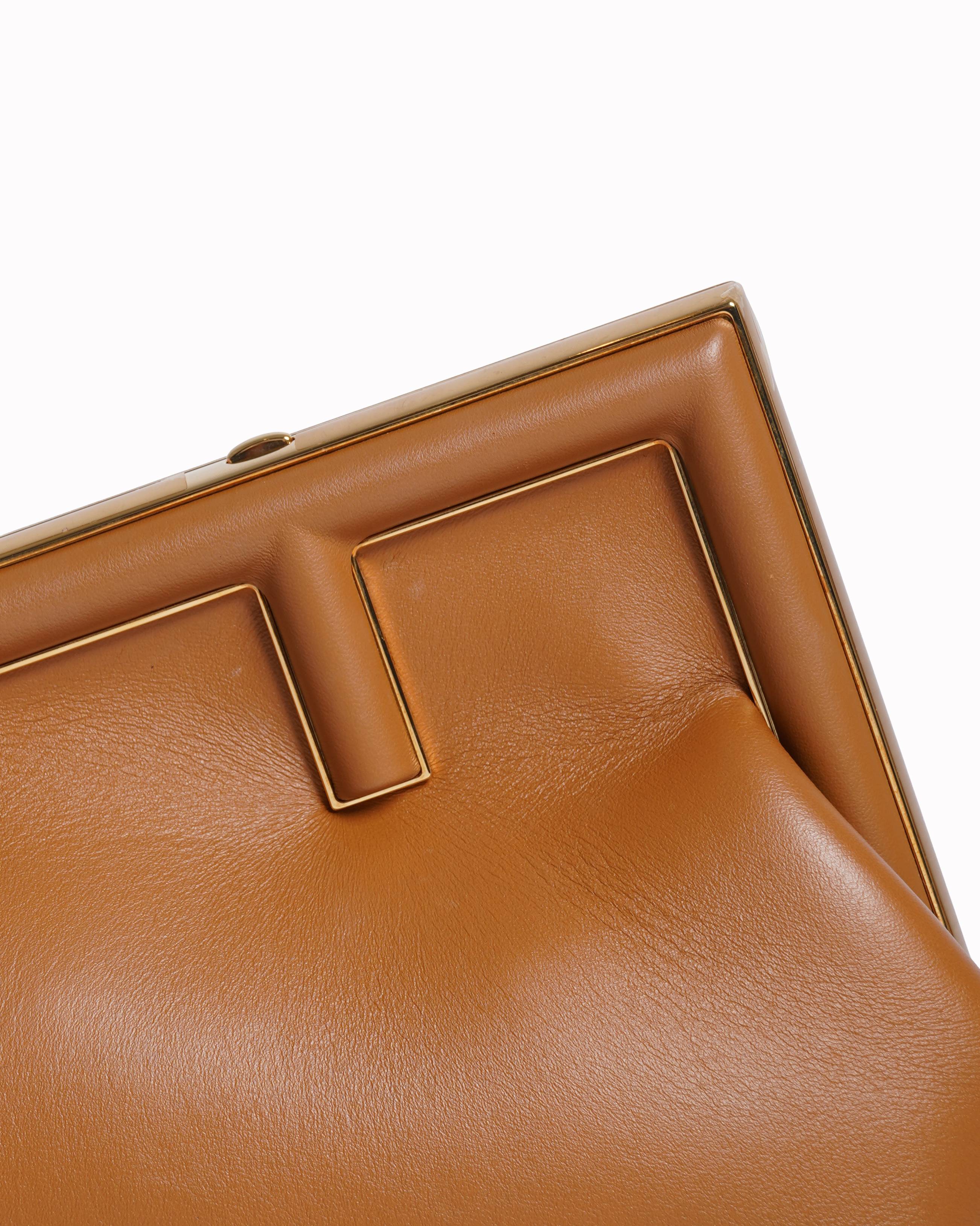 Fendi first small leather bag in tan
