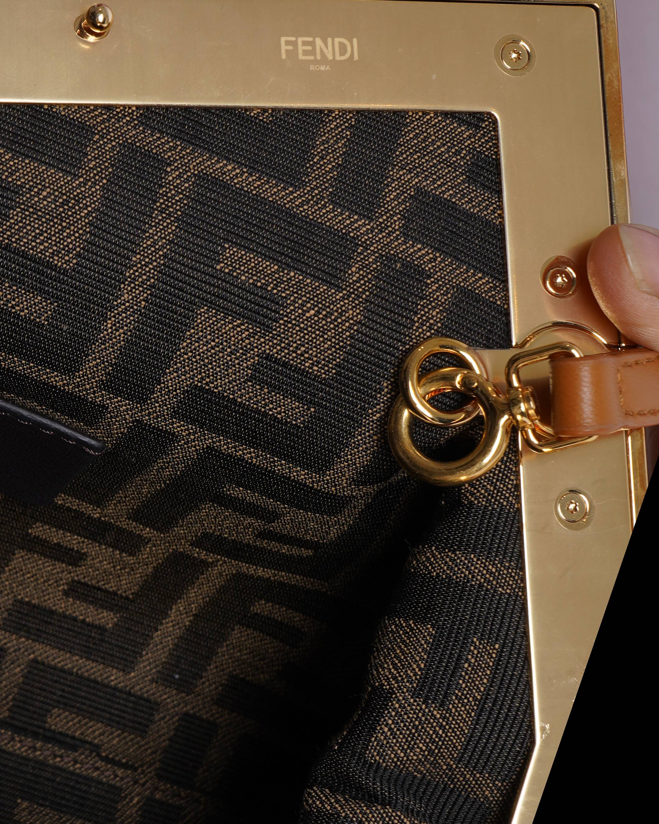 Fendi first small leather bag in tan