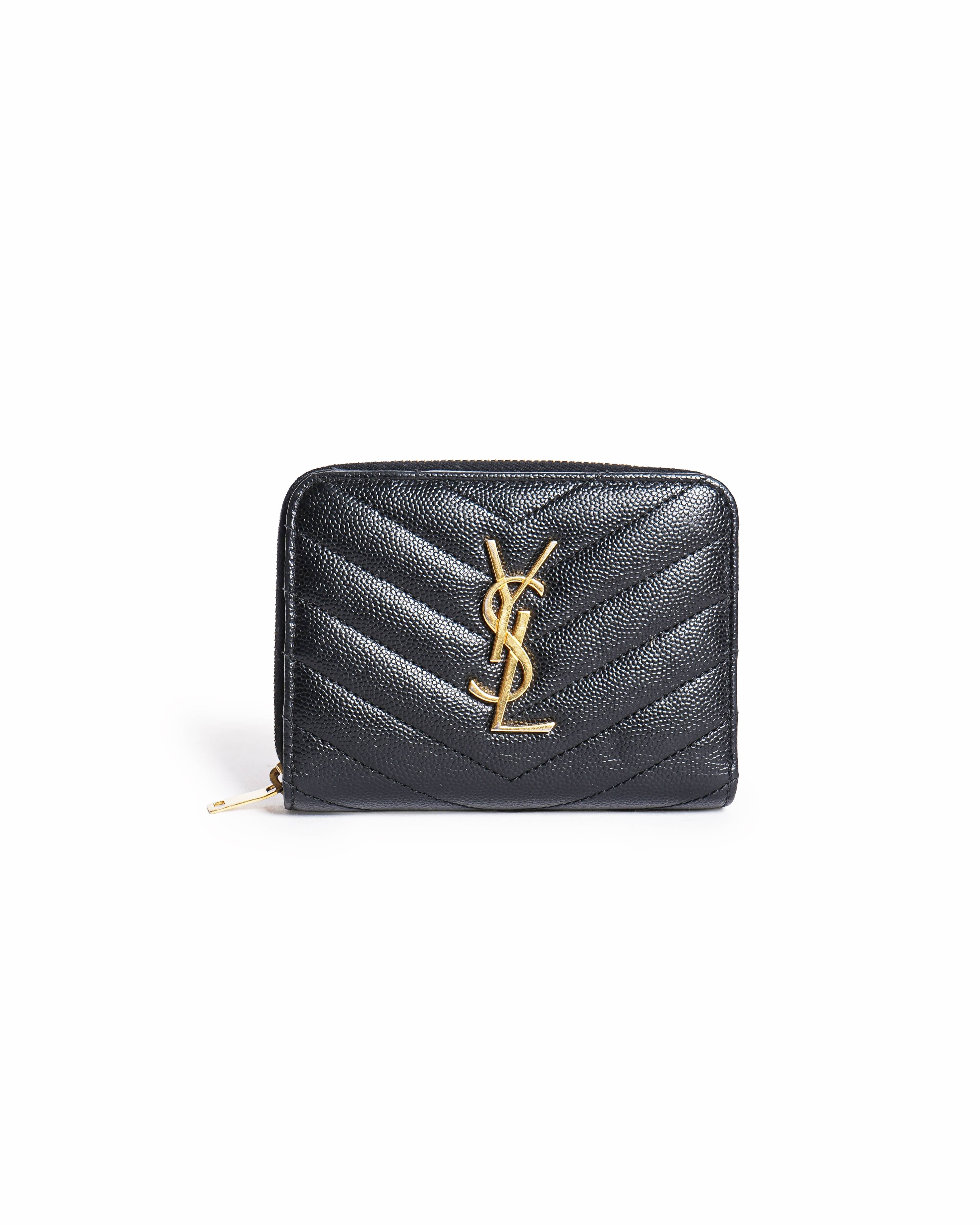 Saint Laurent Cassandre Matelassé Compact Zip-Around Wallet