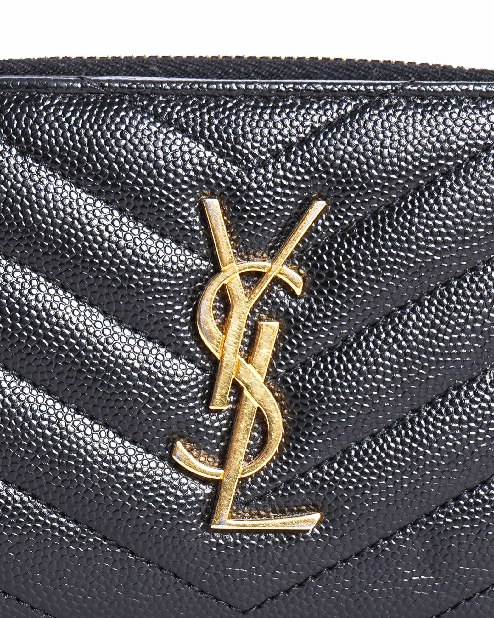 Saint Laurent Cassandre Matelassé Compact Zip-Around Wallet