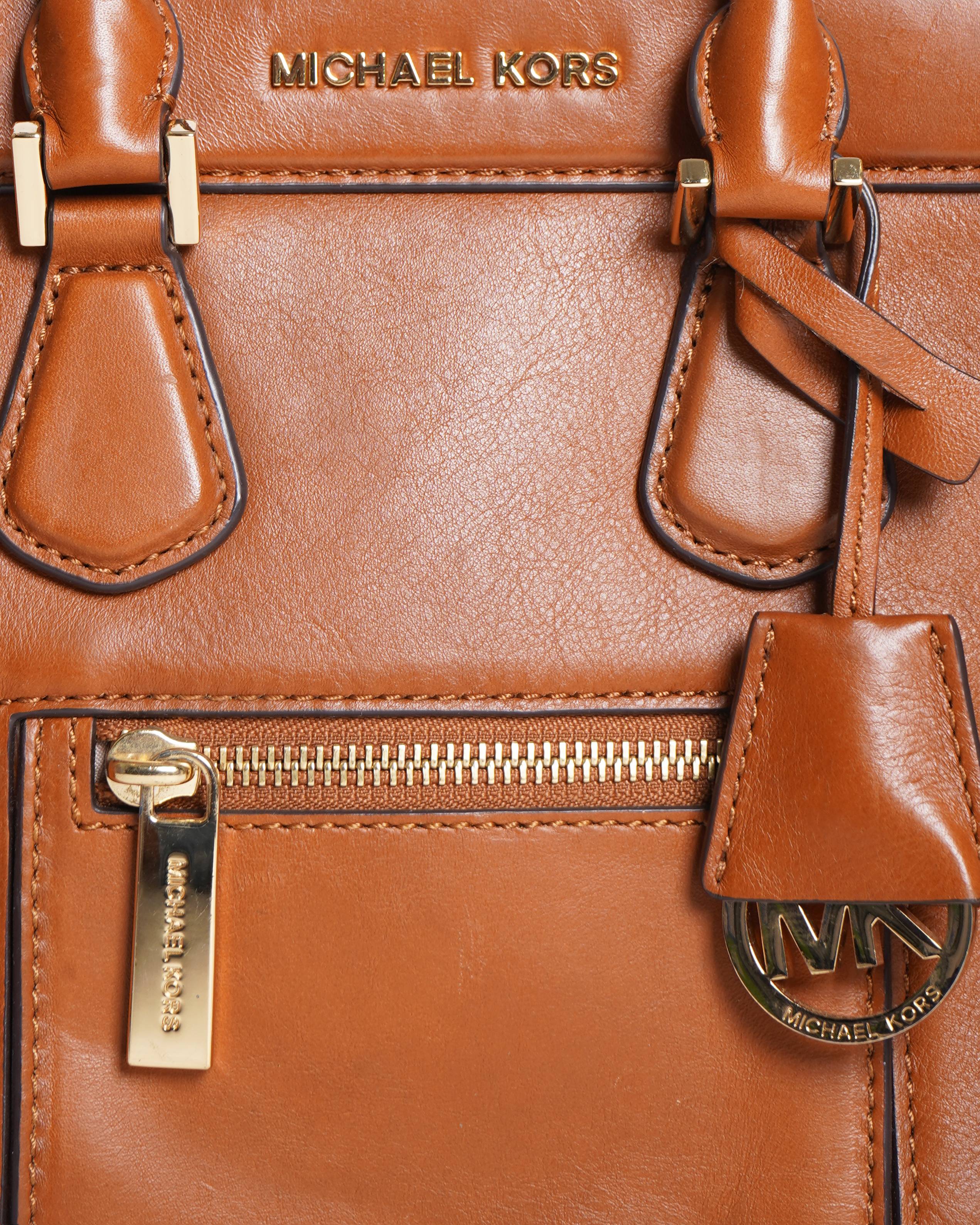 Michael Kors brown leather Colette satchel bag