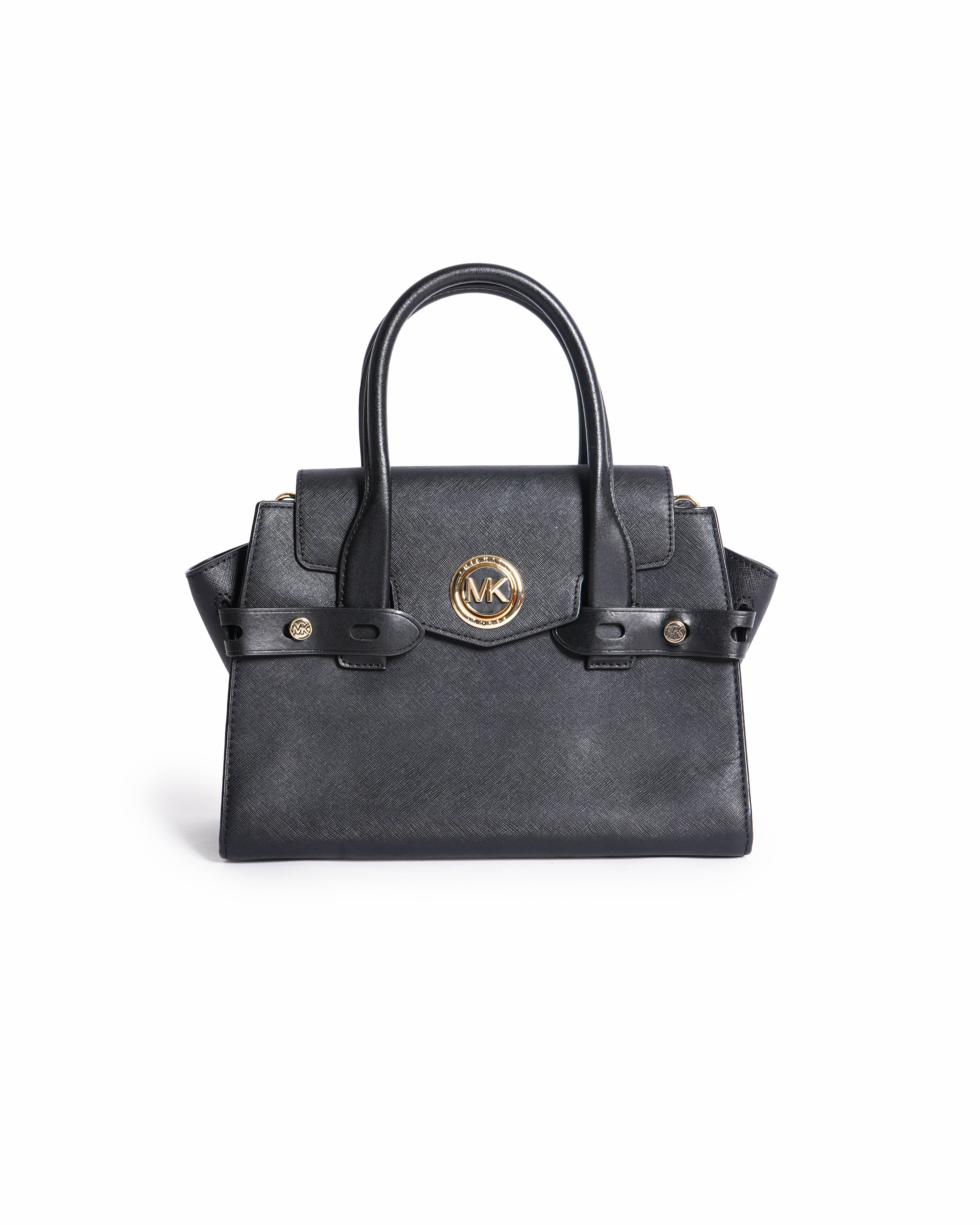 Michael Kors Carmen Satchel With Detachable Strap In Black