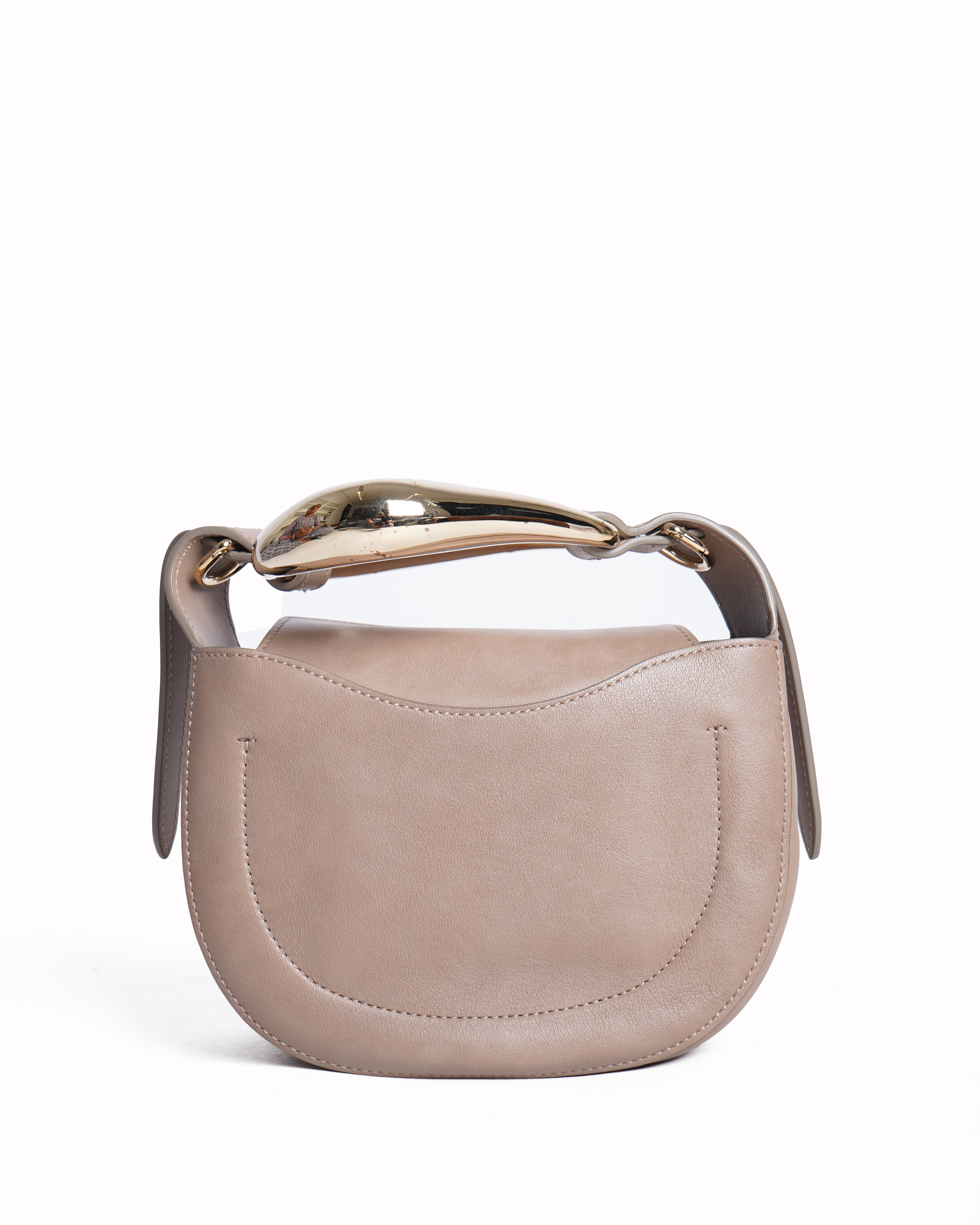 Chloé Kiss Leather Crossbody Leather Bag In Beige
