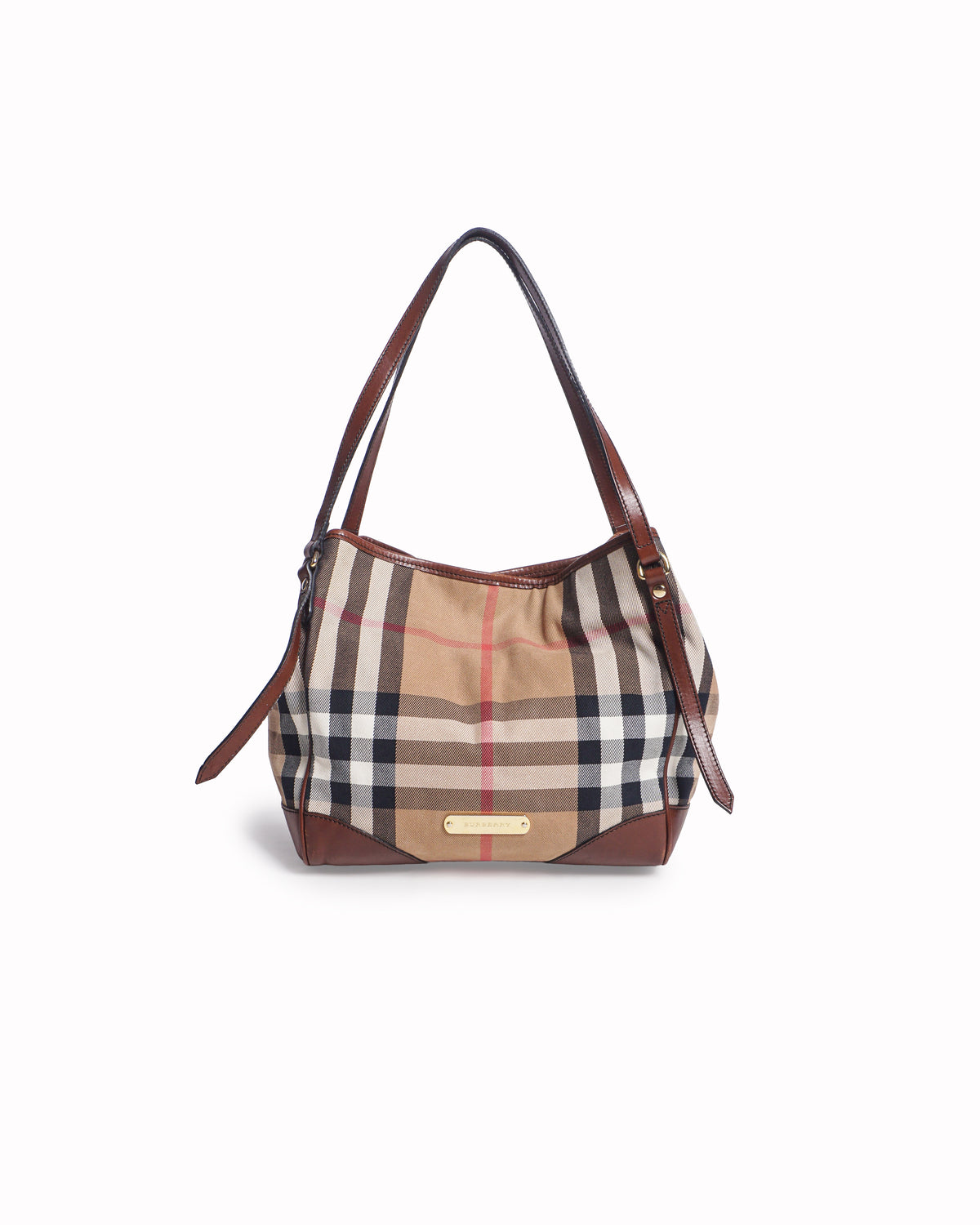 Burberry Canterbury Canvas Check Leather Tote Bag