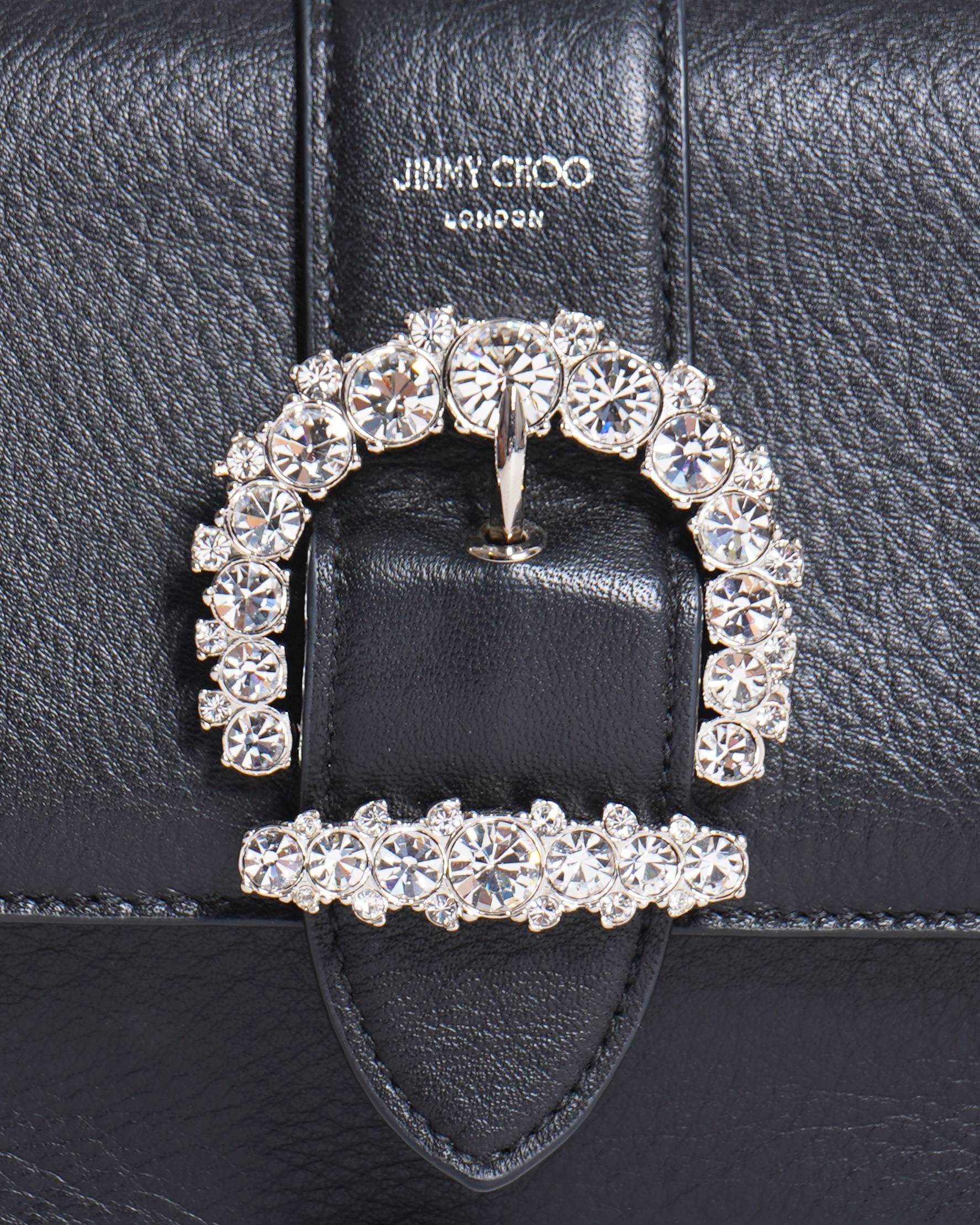 New Jimmy Choo Cheri Wallet with Chain Leather Crossbody Bag