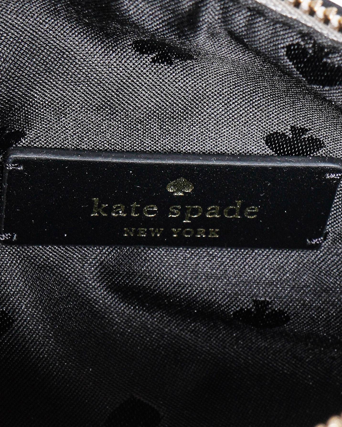 Kate Spade Claude Dog Dachshund Houndstooth Canvas Leather Crossbody Bag