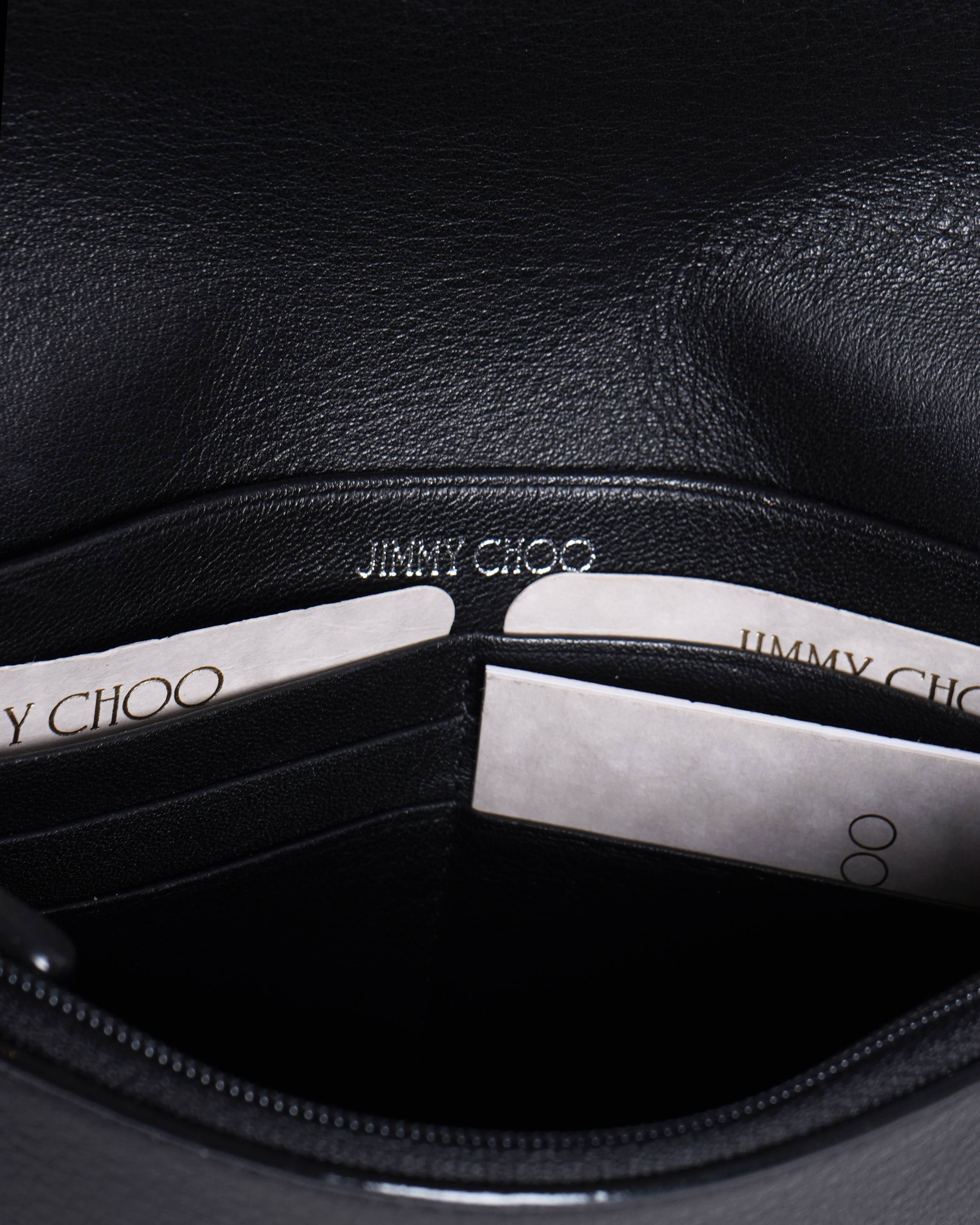 New Jimmy Choo Cheri Wallet with Chain Leather Crossbody Bag